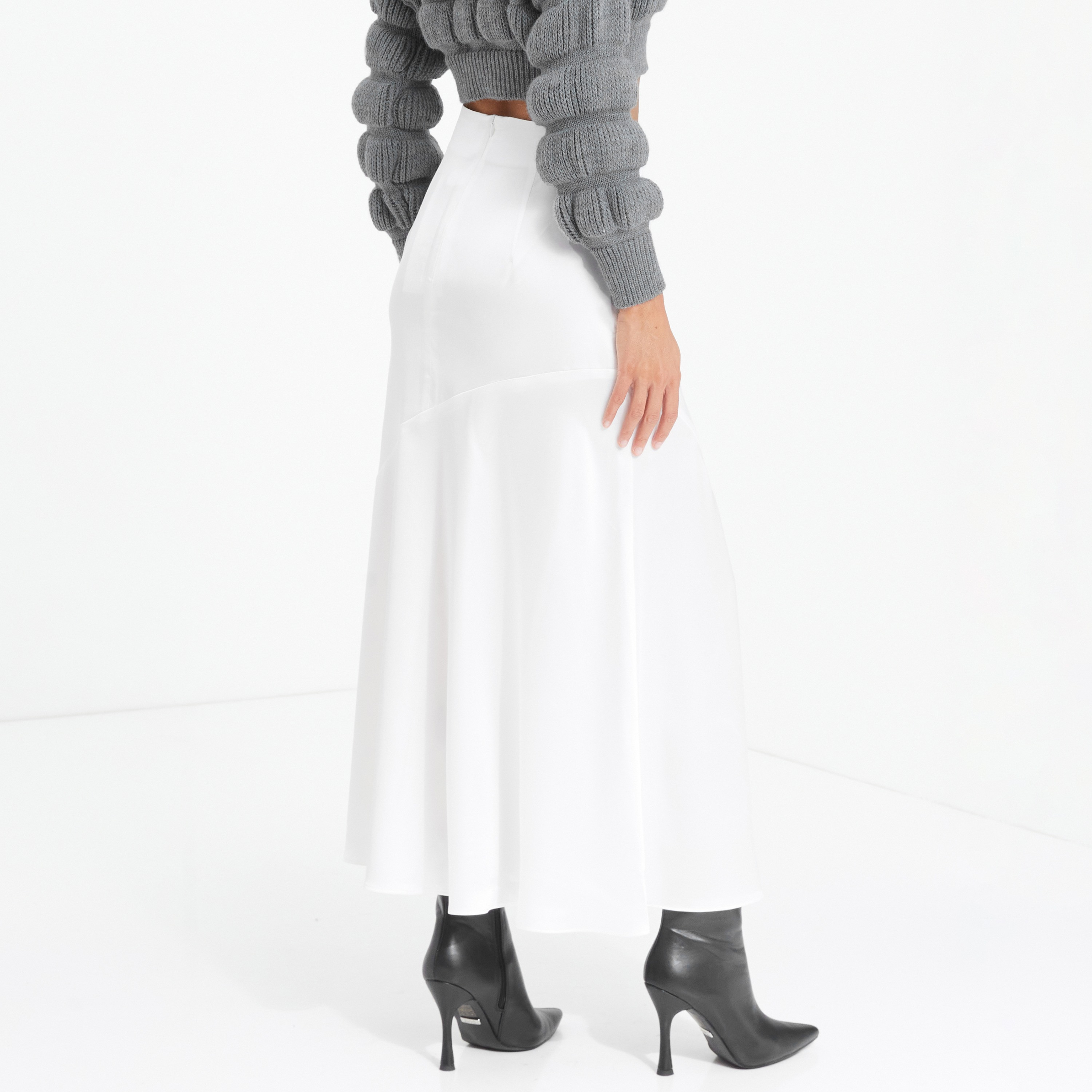 تنورة ماكسي مرتفعة الارتفاع مع درزات سادة من كويز-women-clothing-bottoms-skirts-image-4