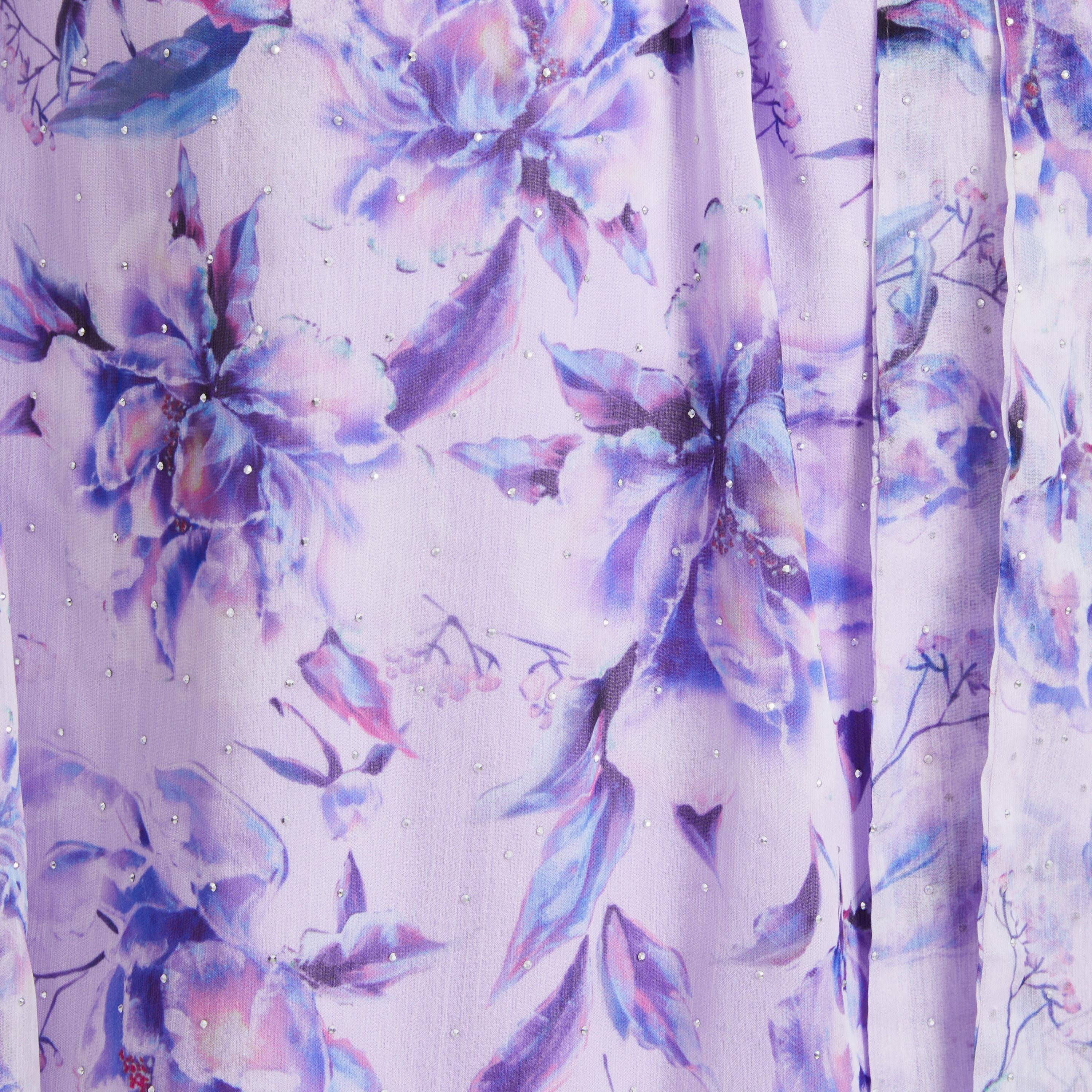 توب بأكمام طويلة وربطة عنق مع زهري من كويز-women-clothing-shirtsandblouses-blouses-image-3