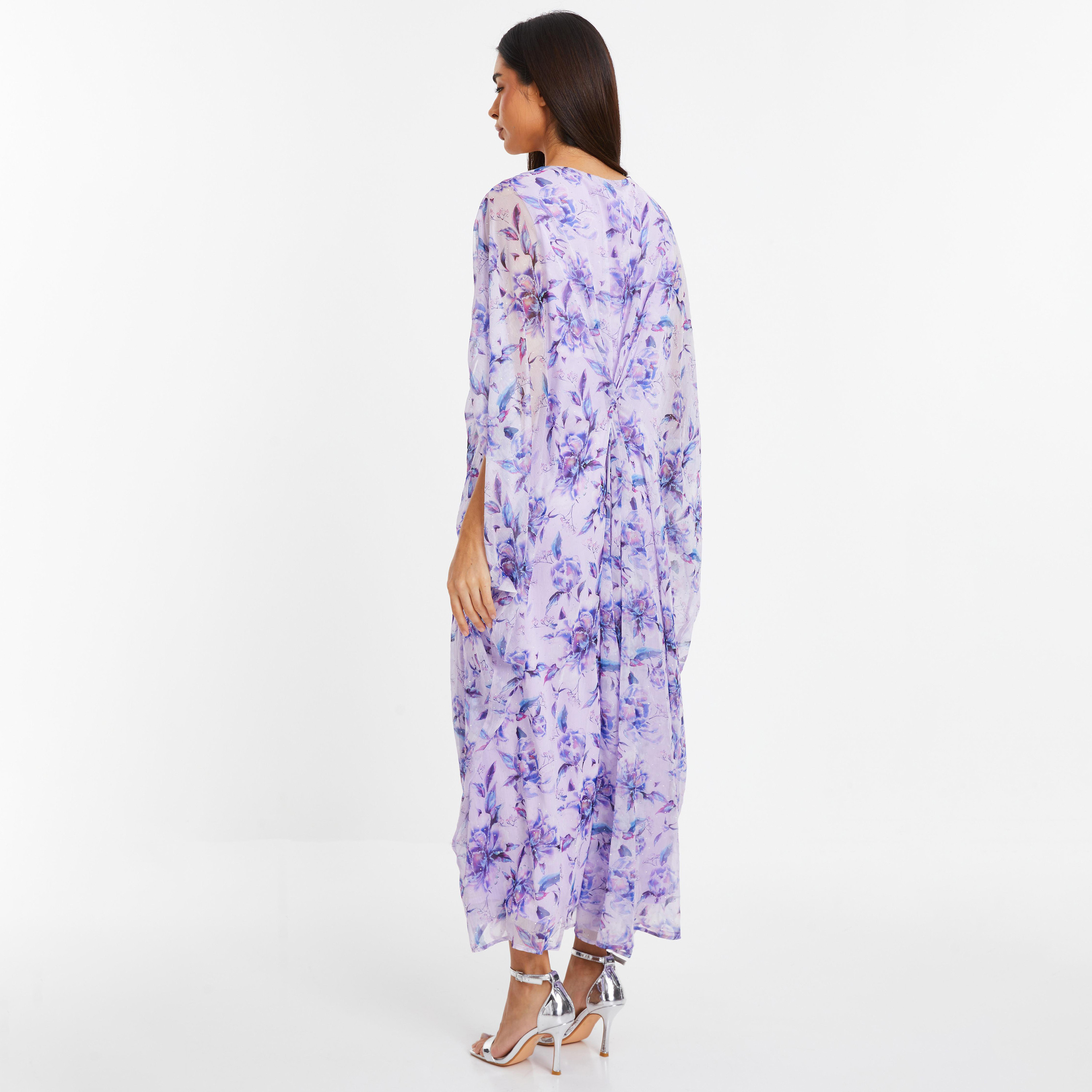 Quiz Floral V-Neck Kimono Maxi Dress-women-clothing-dresses-image-4