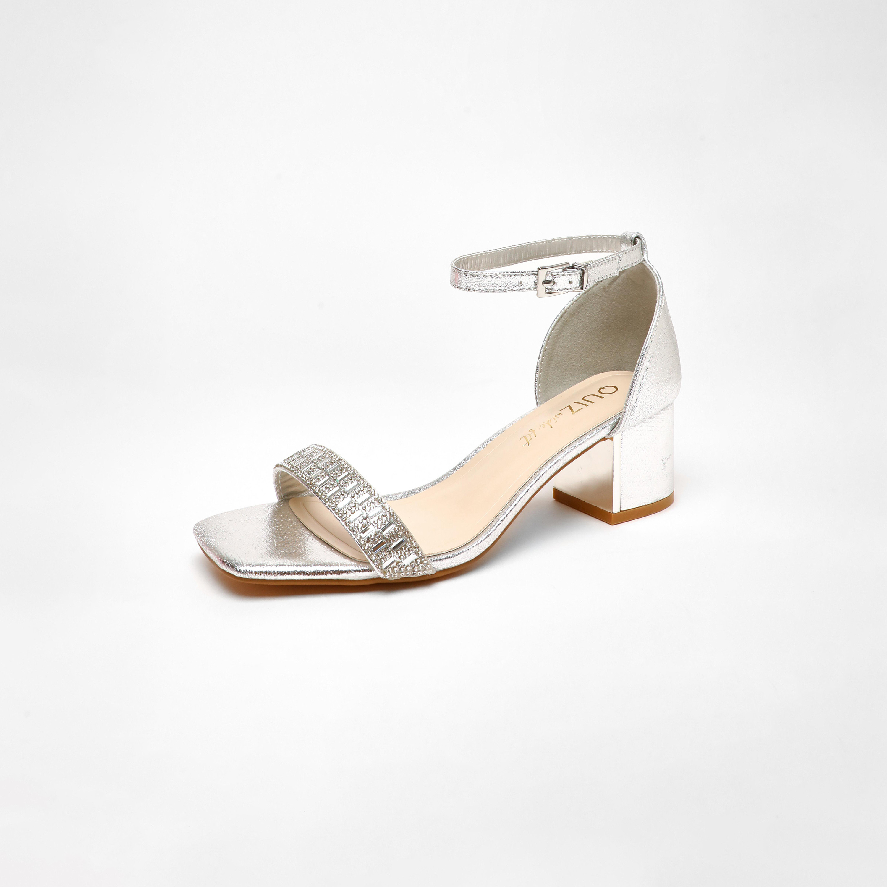 كويز- صندل نسائي بكعب عريض وحزام بإبزيم | 00100041692-women-shoes-heels-image-1