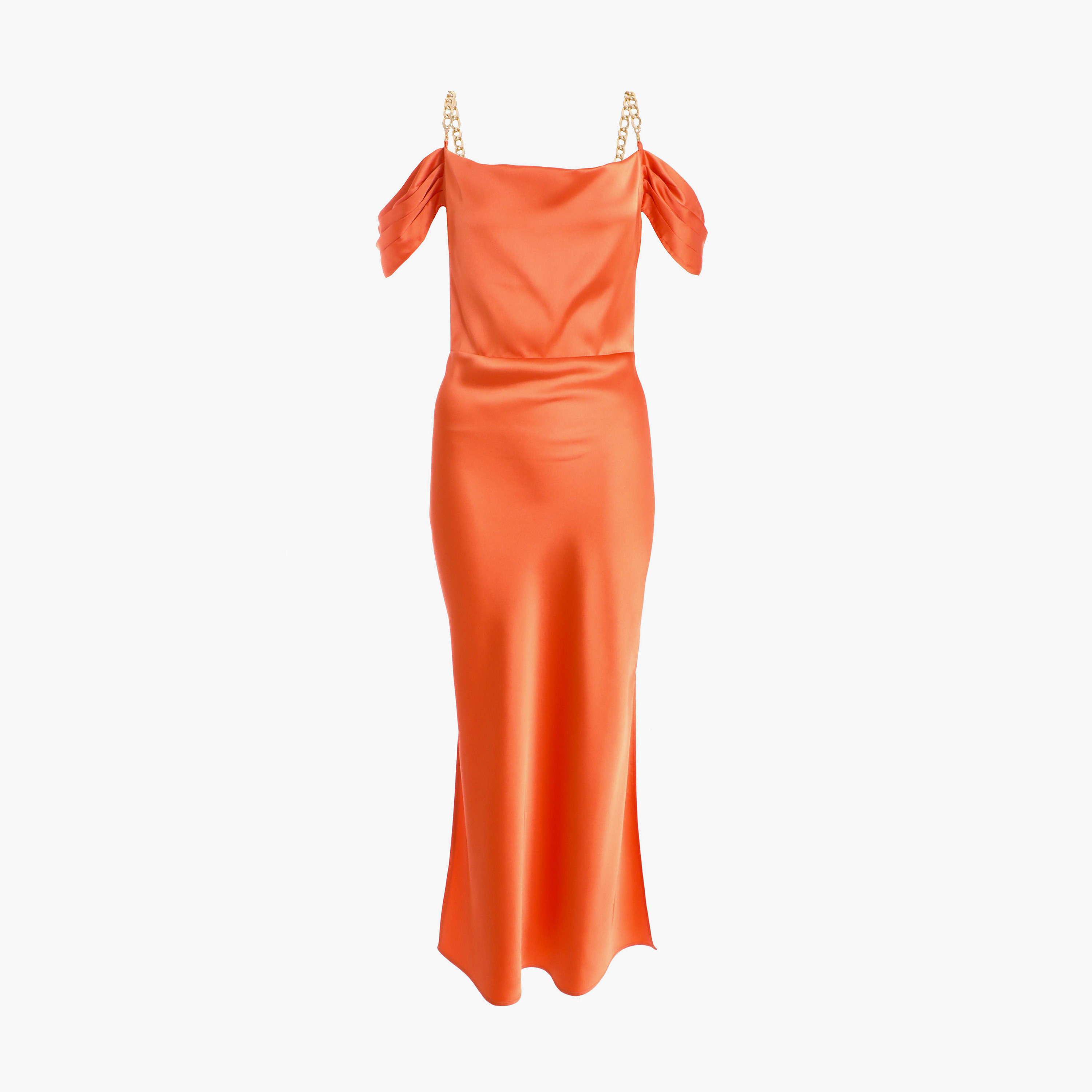 Quiz Orange Satin Cowl Cold Shoulder Evening Midaxi Dress-women-clothing-dresses-image-5