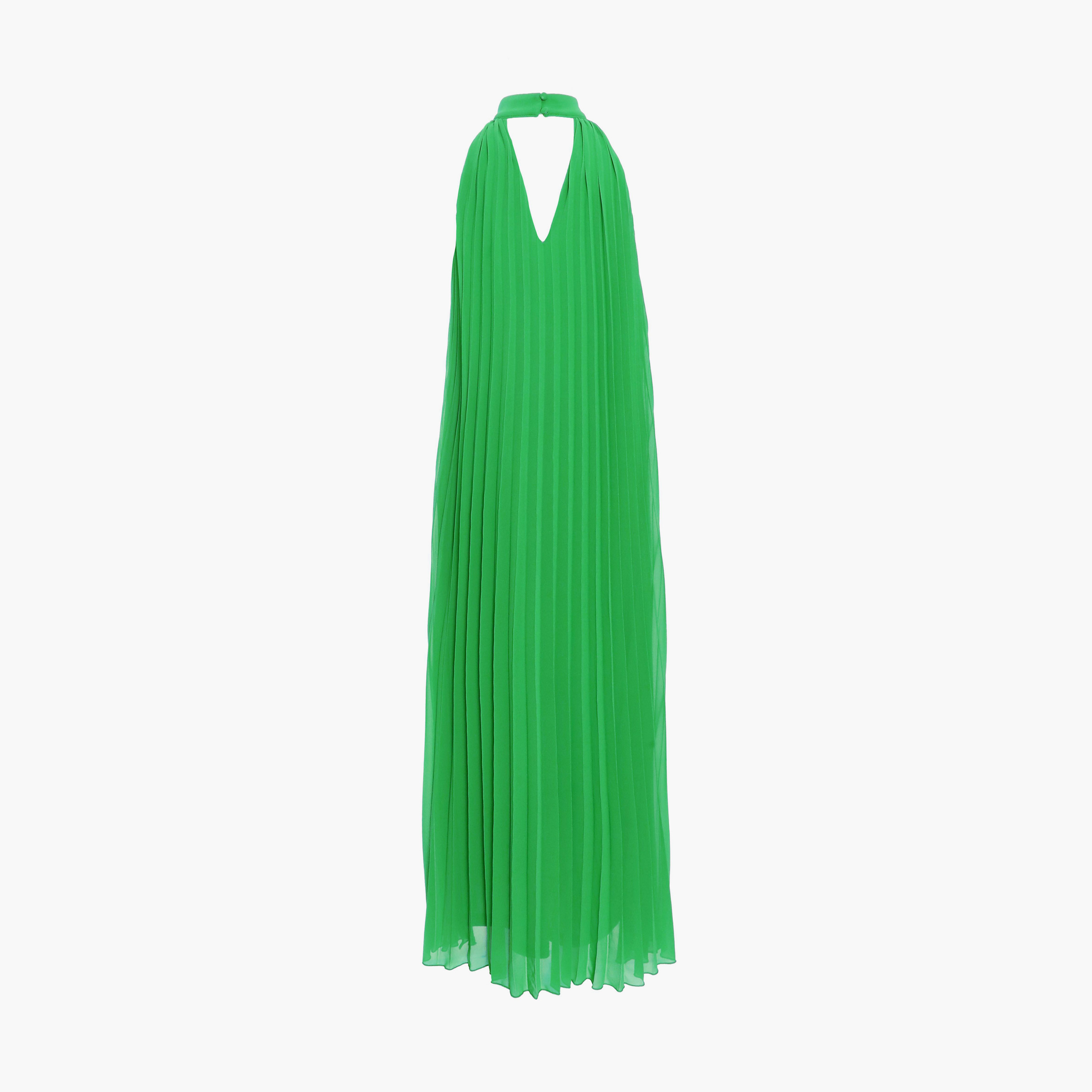 كويز- فستان سهرة طويل شيفون لون أخضر الفاتح ورقبة عالية-women-clothing-dresses-image-6