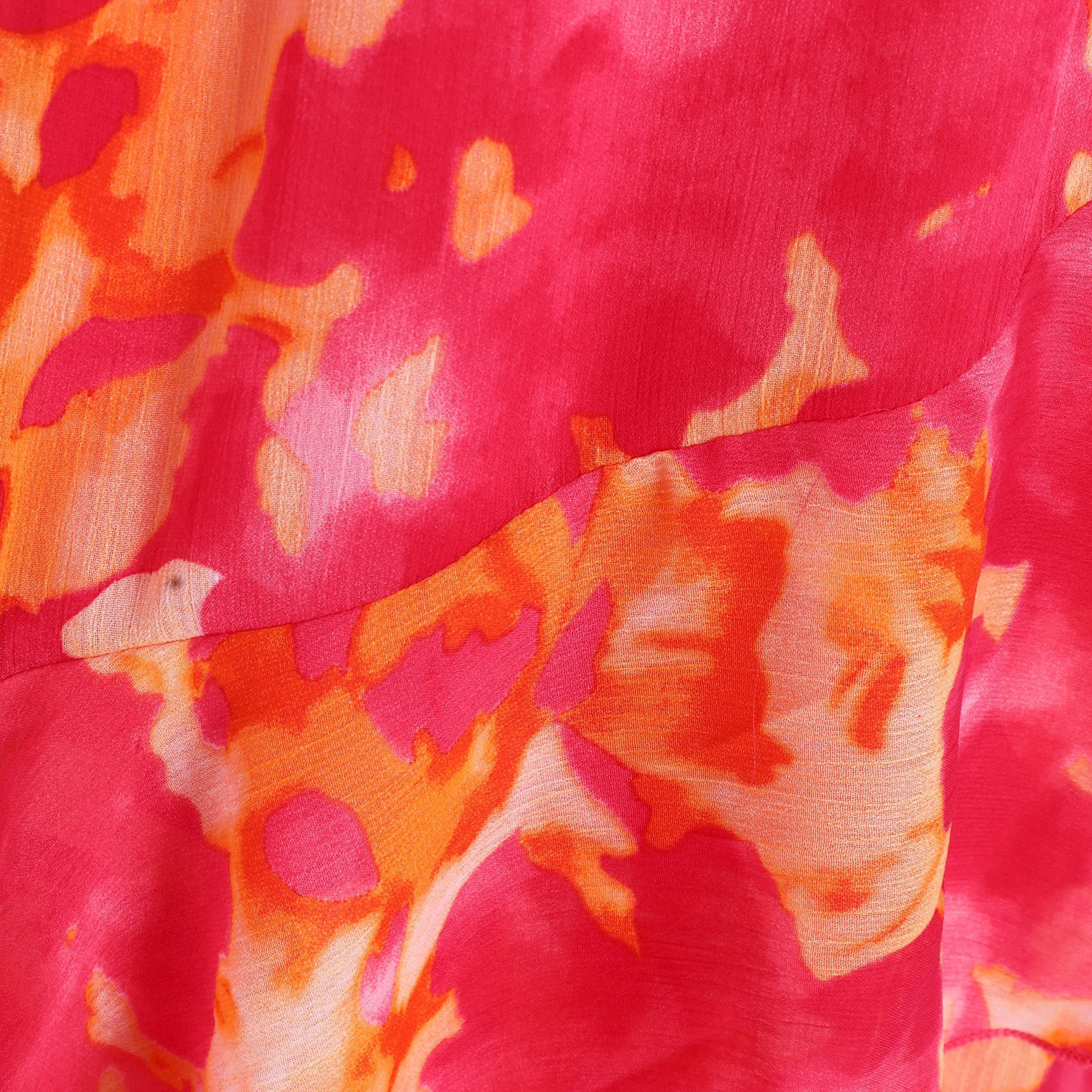 Quiz Curve Pink and Orange Chiffon Cowl Ruffle Maxi Dress-women-clothing-dresses-image-4