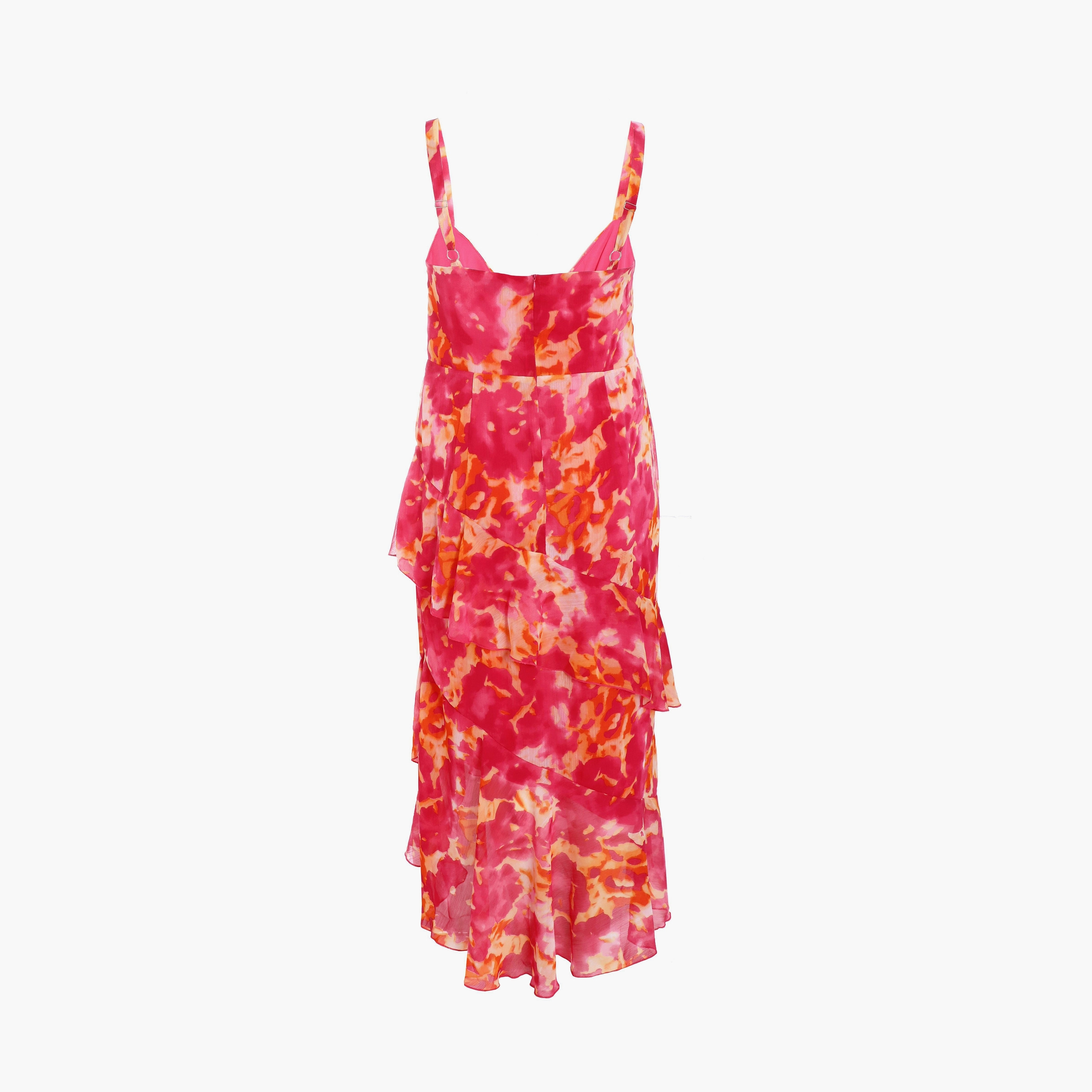 Quiz Curve Pink and Orange Chiffon Cowl Ruffle Maxi Dress-women-clothing-dresses-image-6