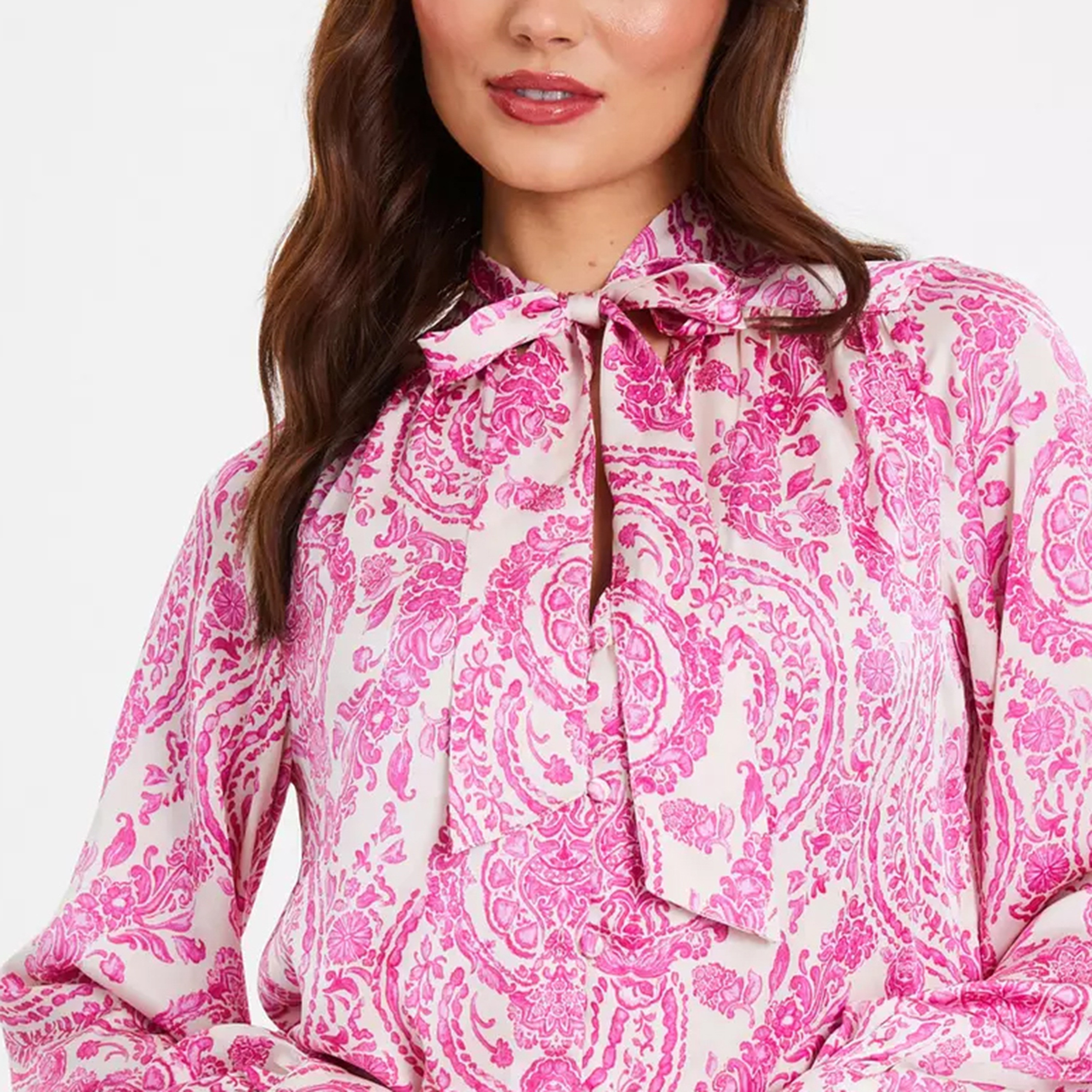 قميص كويز عرقي بيزلي بربطة عنق وأكمام طويلة-women-clothing-shirtsandblouses-blouses-image-3