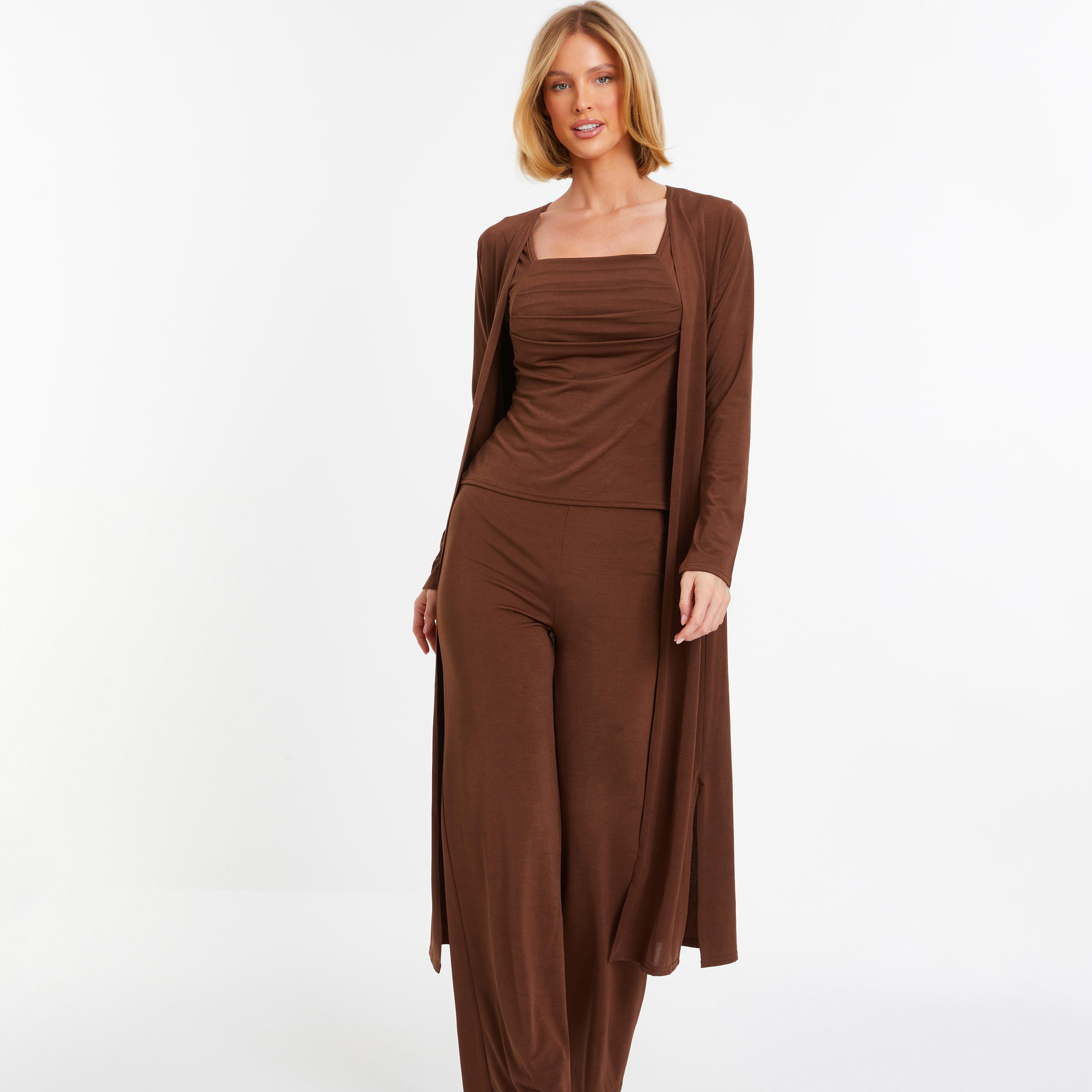 شروغ بخطوط طويلة مع تكسرد بمفتوحة من الأمام من كويز-women-clothing-shirtsandblouses-blouses-image-1