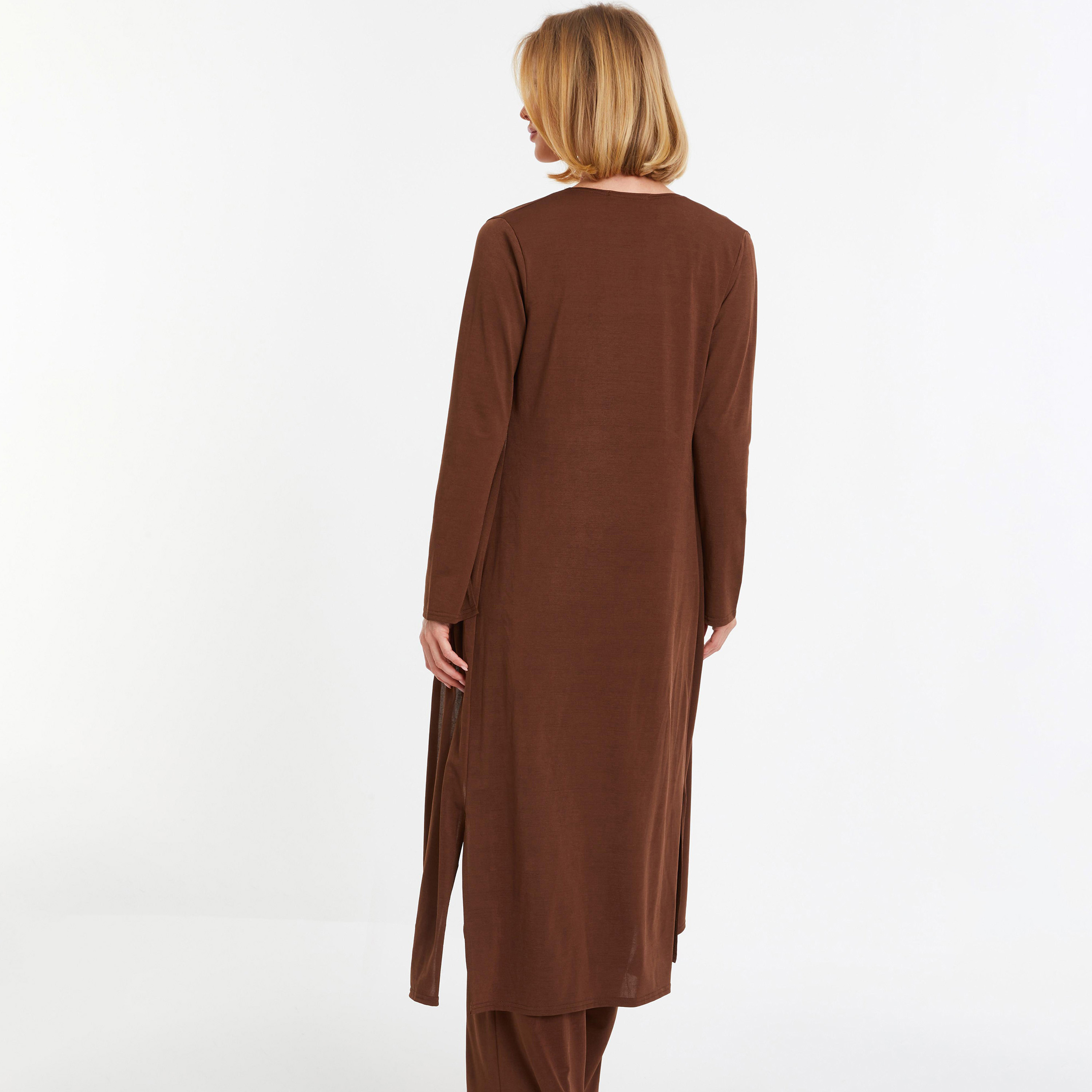 Quiz Textured Open Front Longline Shrug-women-clothing-shirtsandblouses-blouses-image-4
