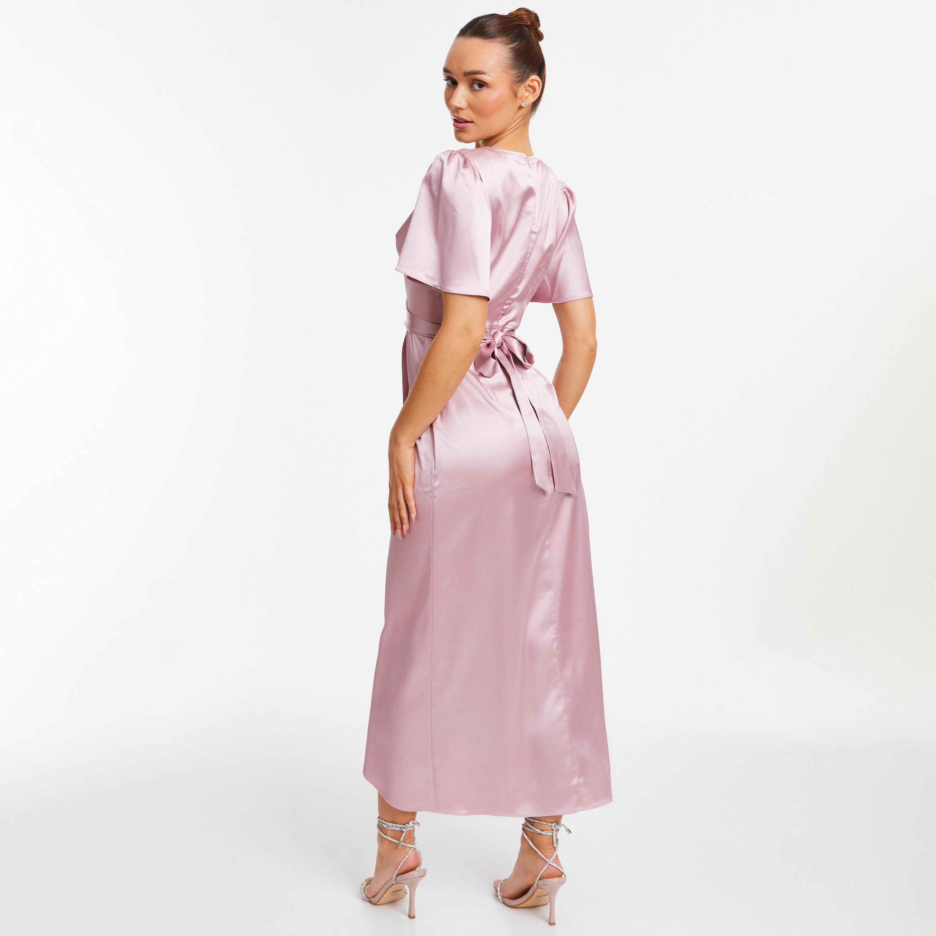 Quiz Plain Round Neck Midi Dress-women-clothing-dresses-image-4
