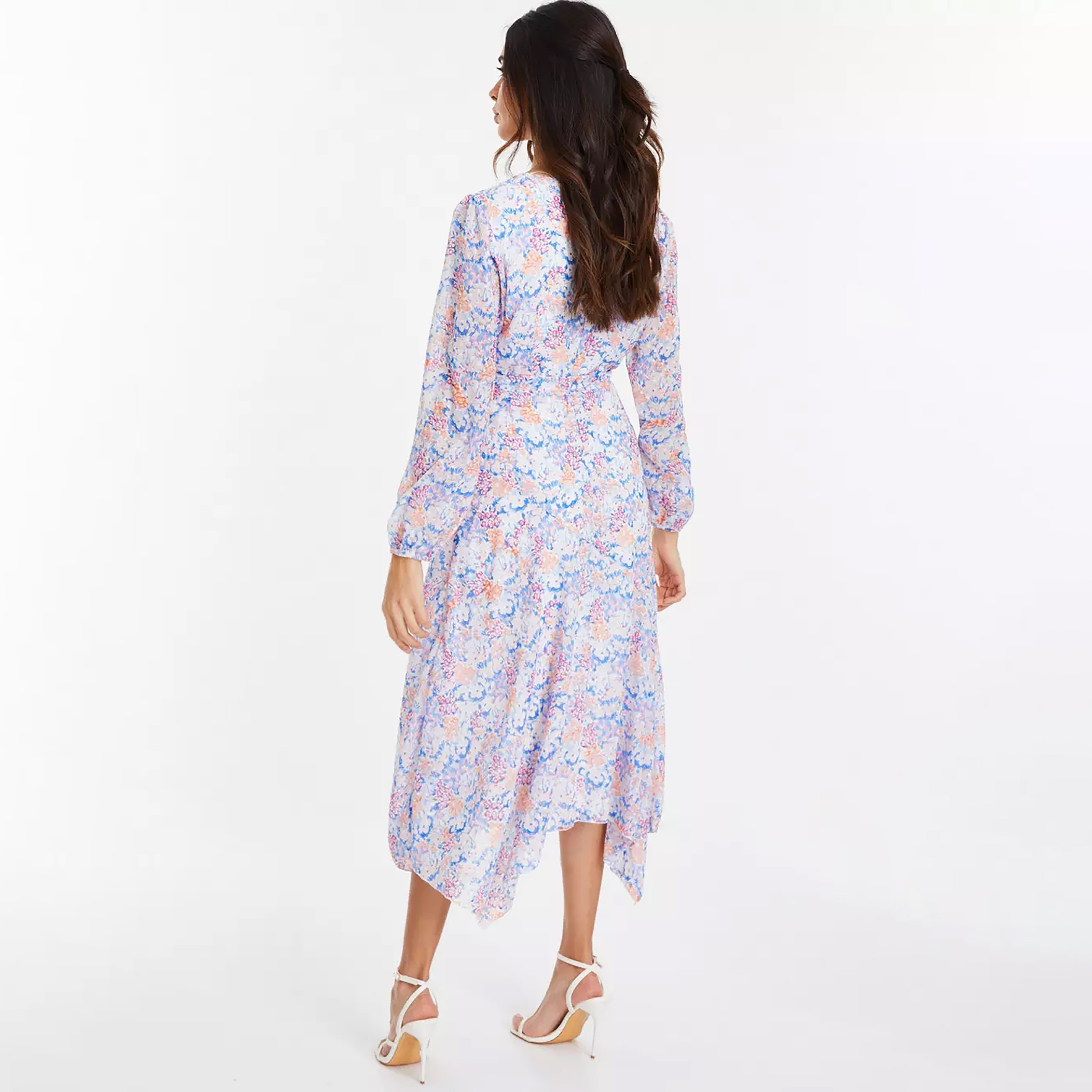فستان ميدي ملفوف بنقشة الزهور من كويز بمتعدد الألوان من الشيفون-women-clothing-dresses-image-3