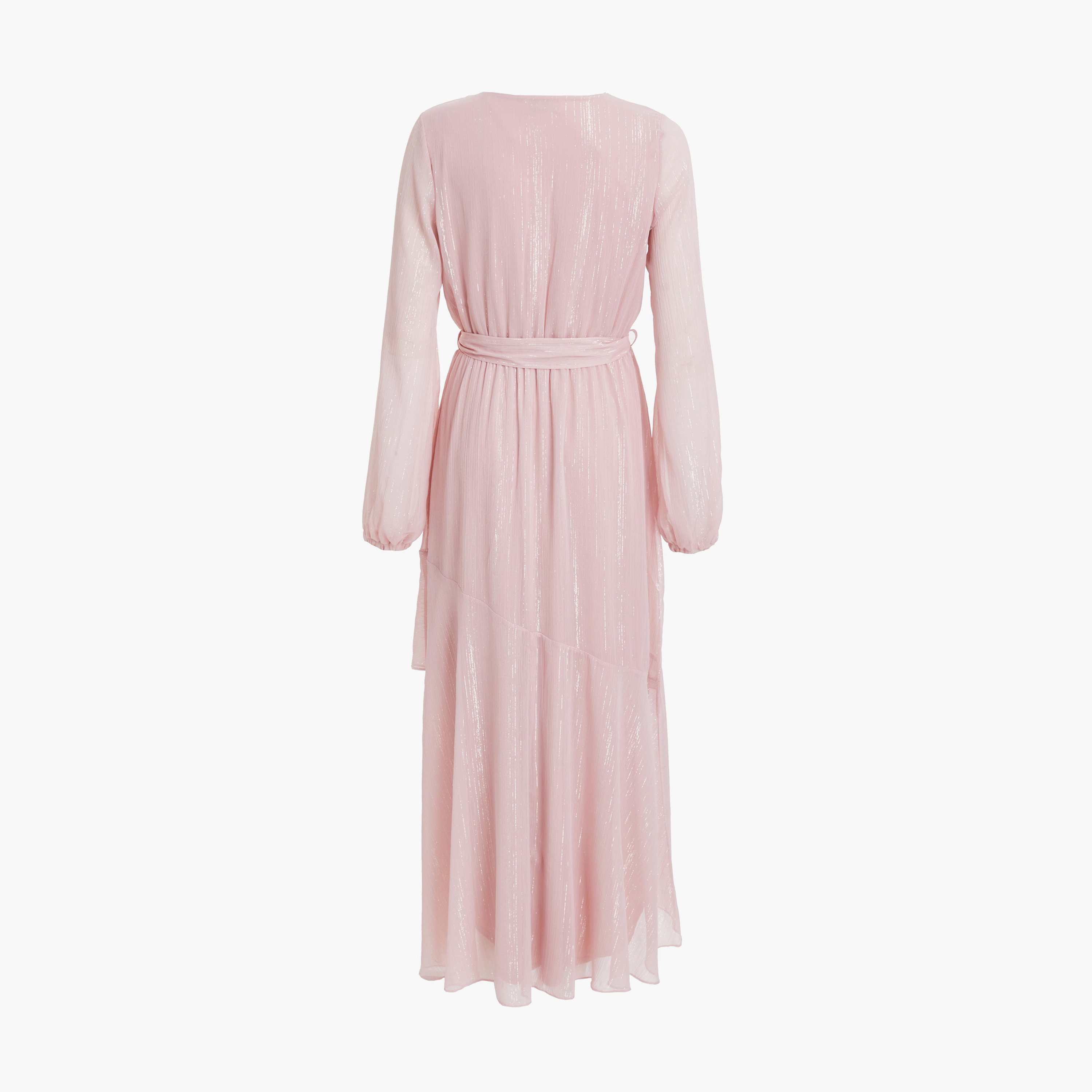 Quiz Pink Metallic Chiffon Evening Dress-women-clothing-dresses-image-6