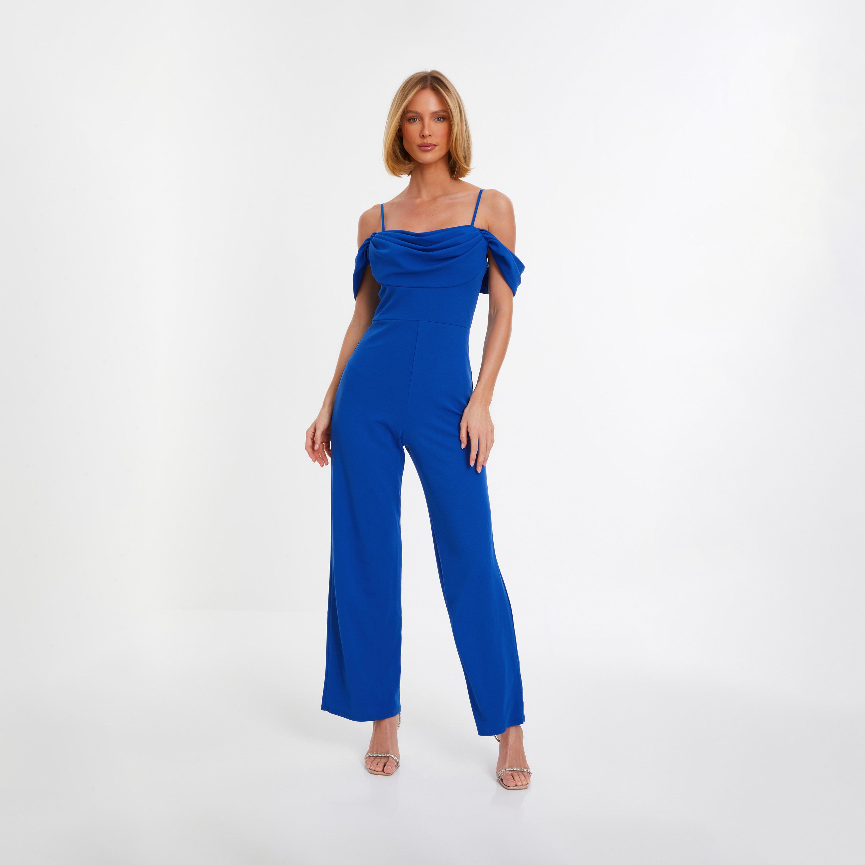 كويز- فستان ميداكسي أرجواني اللون بتجعيدات منسوج بفتحة رقبة على شكل حرف V وكشكشة-women-clothing-jumpsuits-image-1