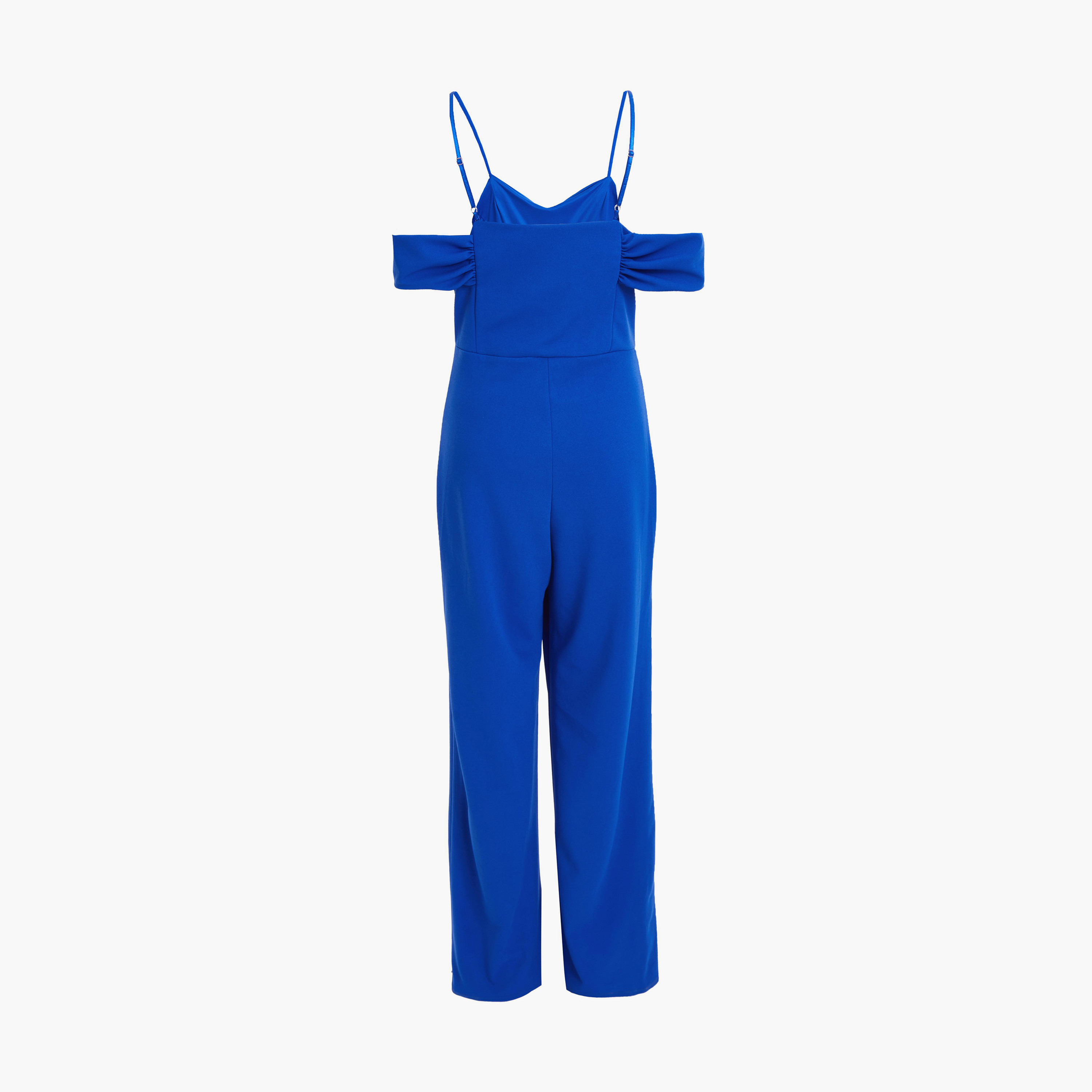 كويز- فستان ميداكسي أرجواني اللون بتجعيدات منسوج بفتحة رقبة على شكل حرف V وكشكشة-women-clothing-jumpsuits-image-5