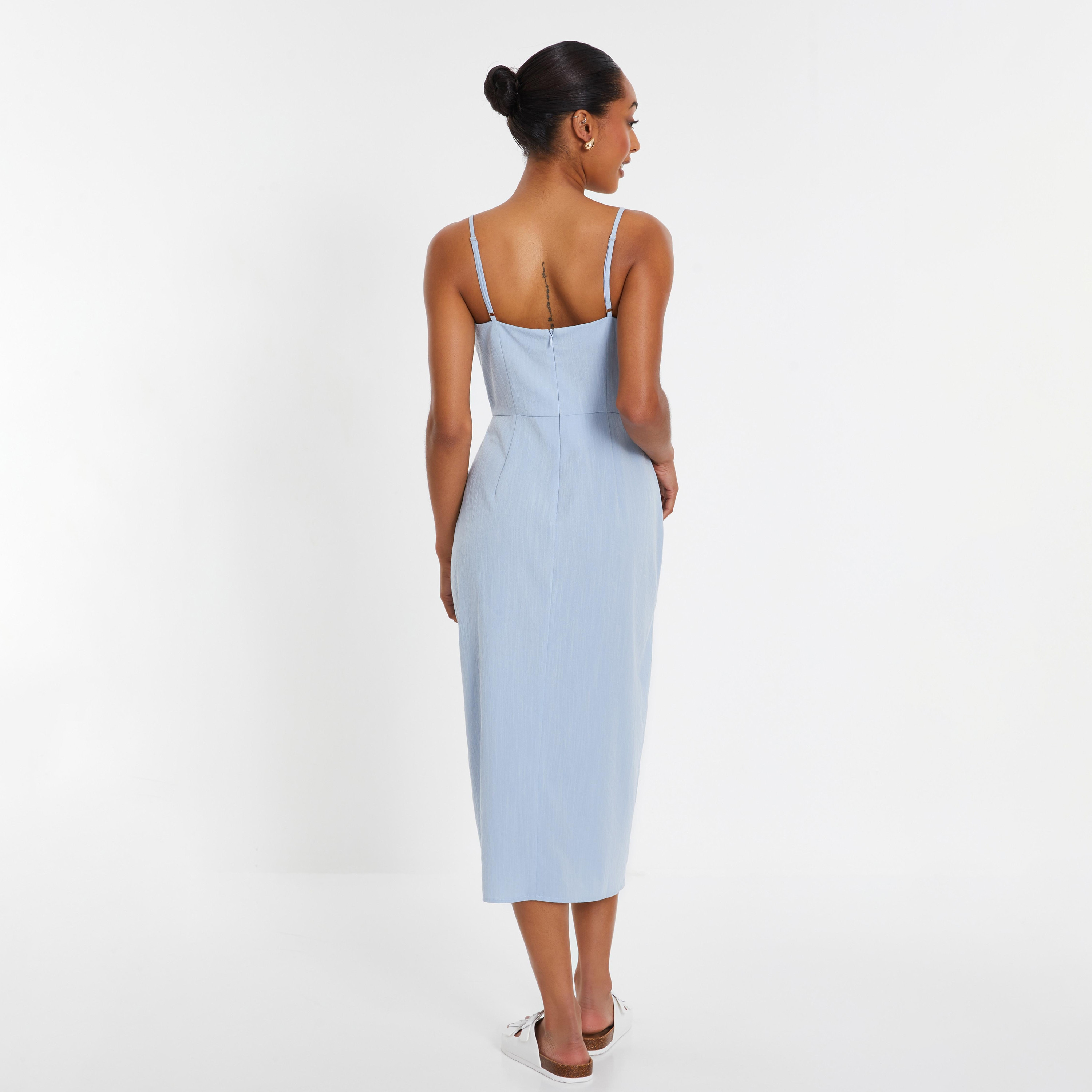 Quiz Light Blue Wrap Strappy Midi Women's Dress-women-clothing-dresses-image-2