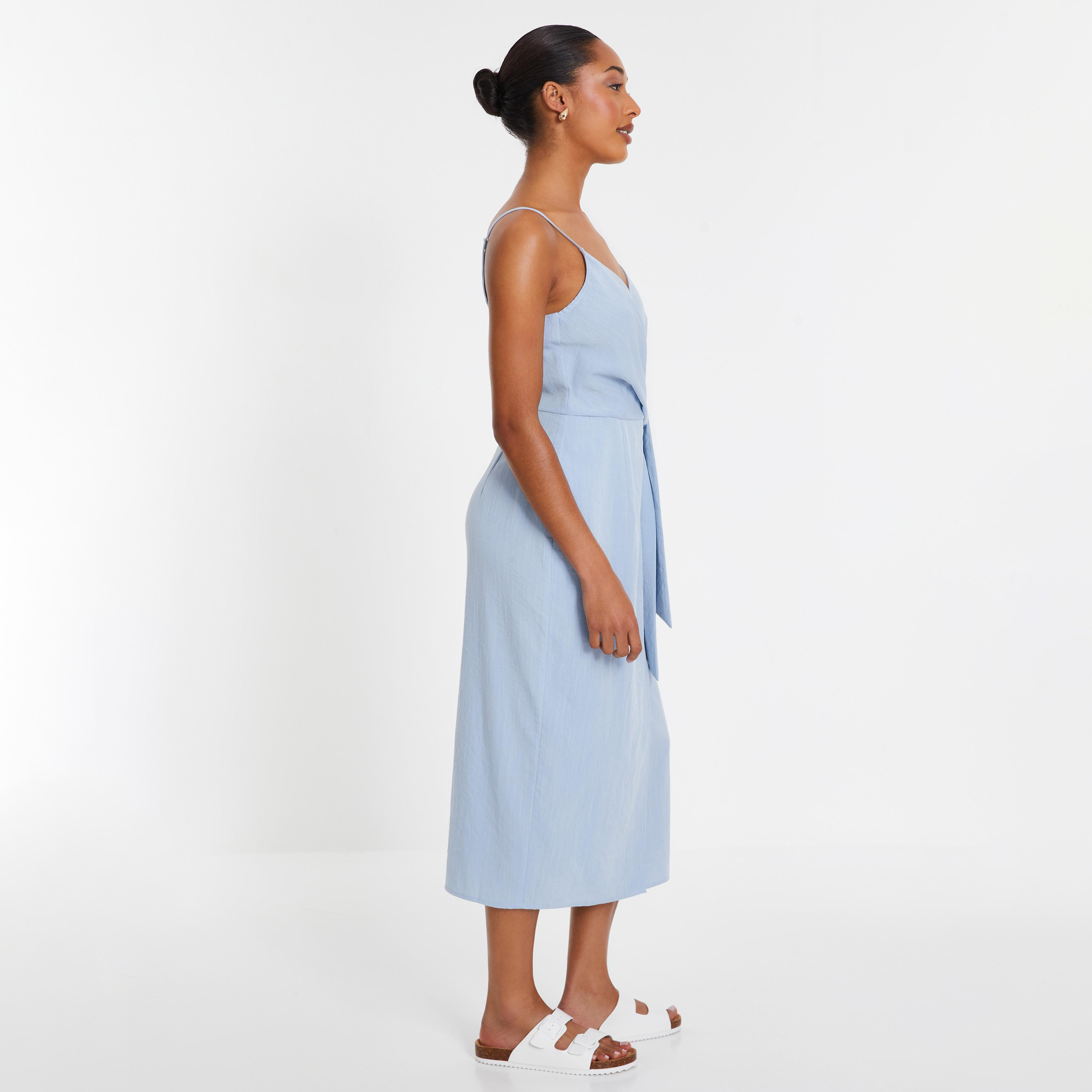 Quiz Light Blue Wrap Strappy Midi Women's Dress-women-clothing-dresses-image-3