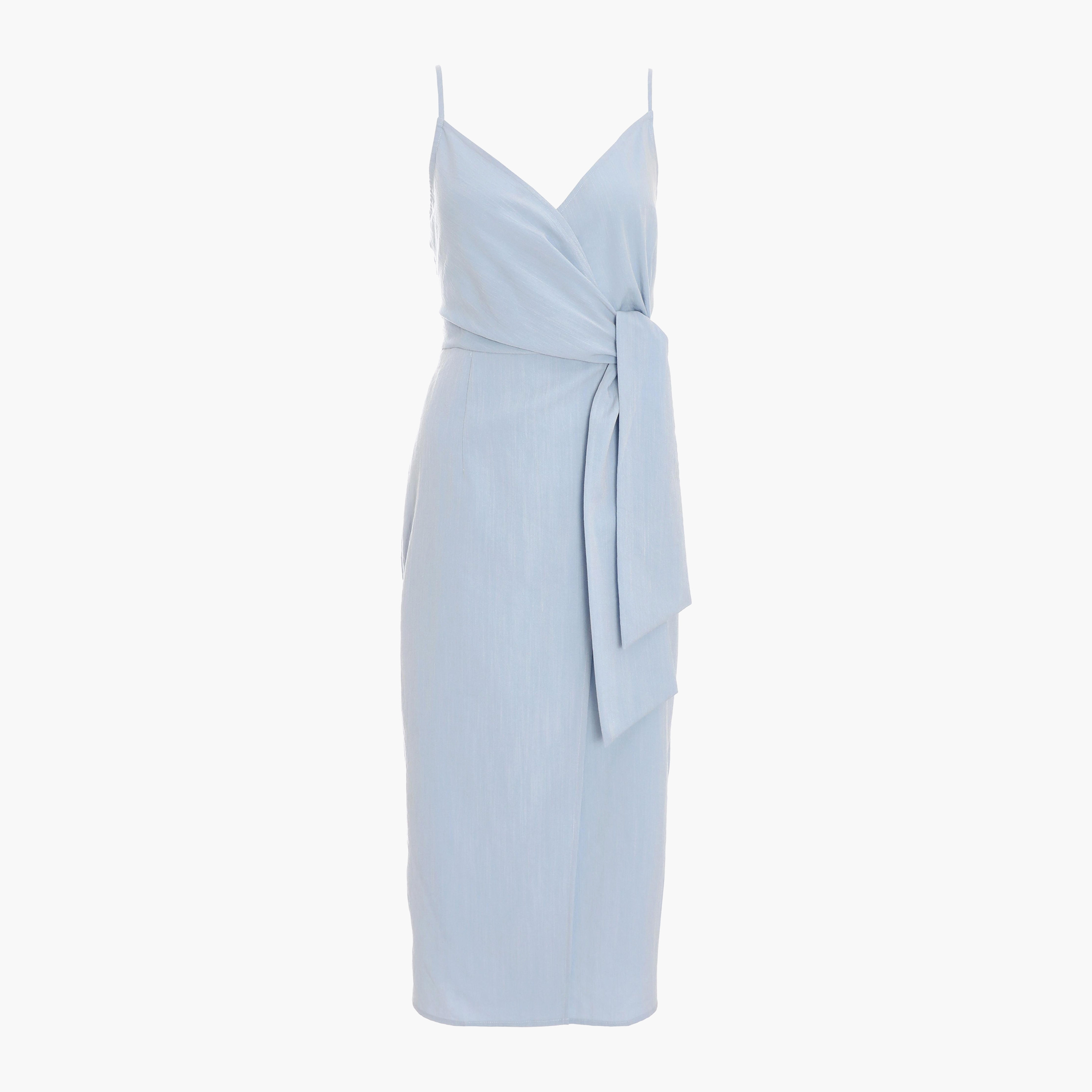 Quiz Light Blue Wrap Strappy Midi Women's Dress-women-clothing-dresses-image-5