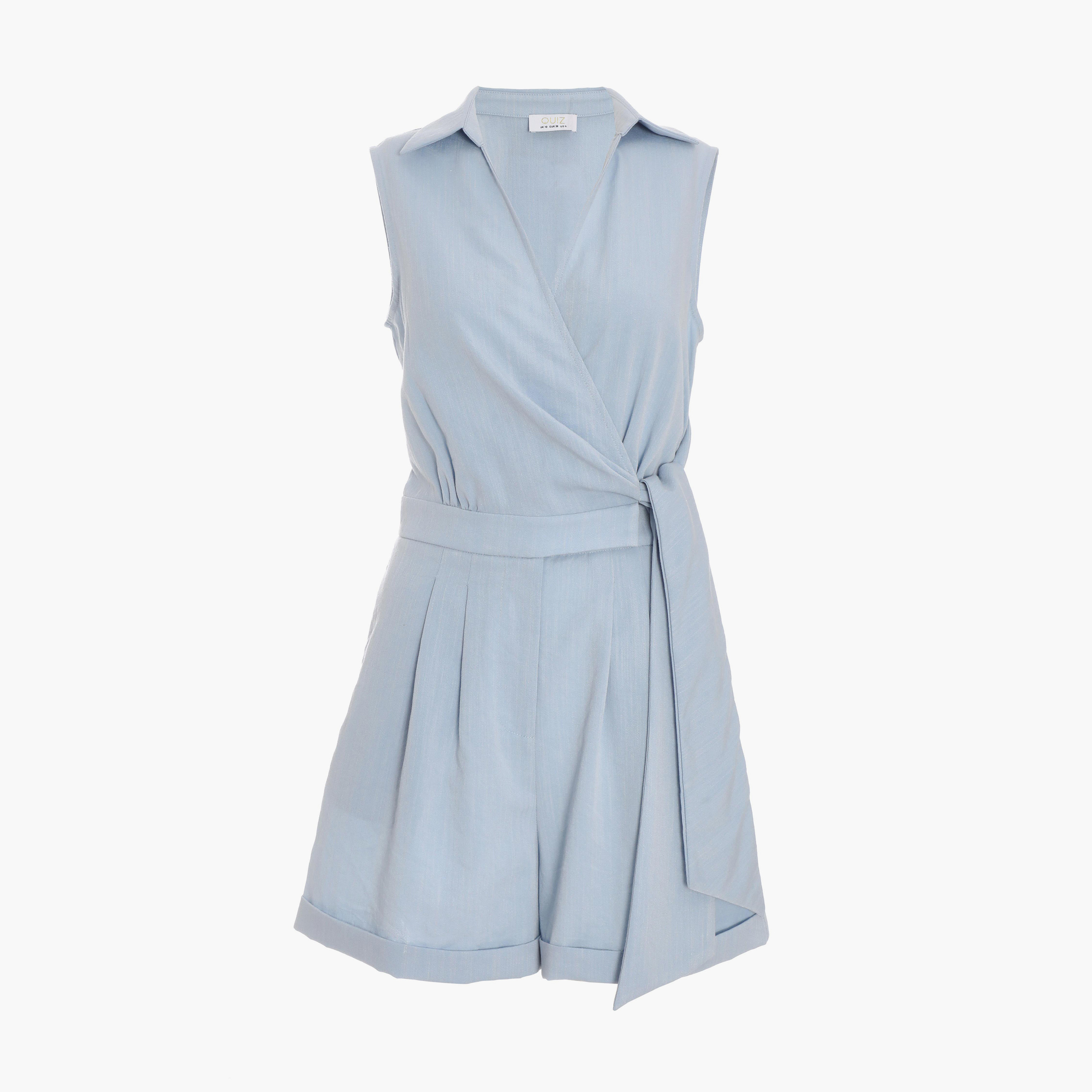 Quiz Light Blue Collar Detail Playsuit-women-clothing-jumpsuits-image-6