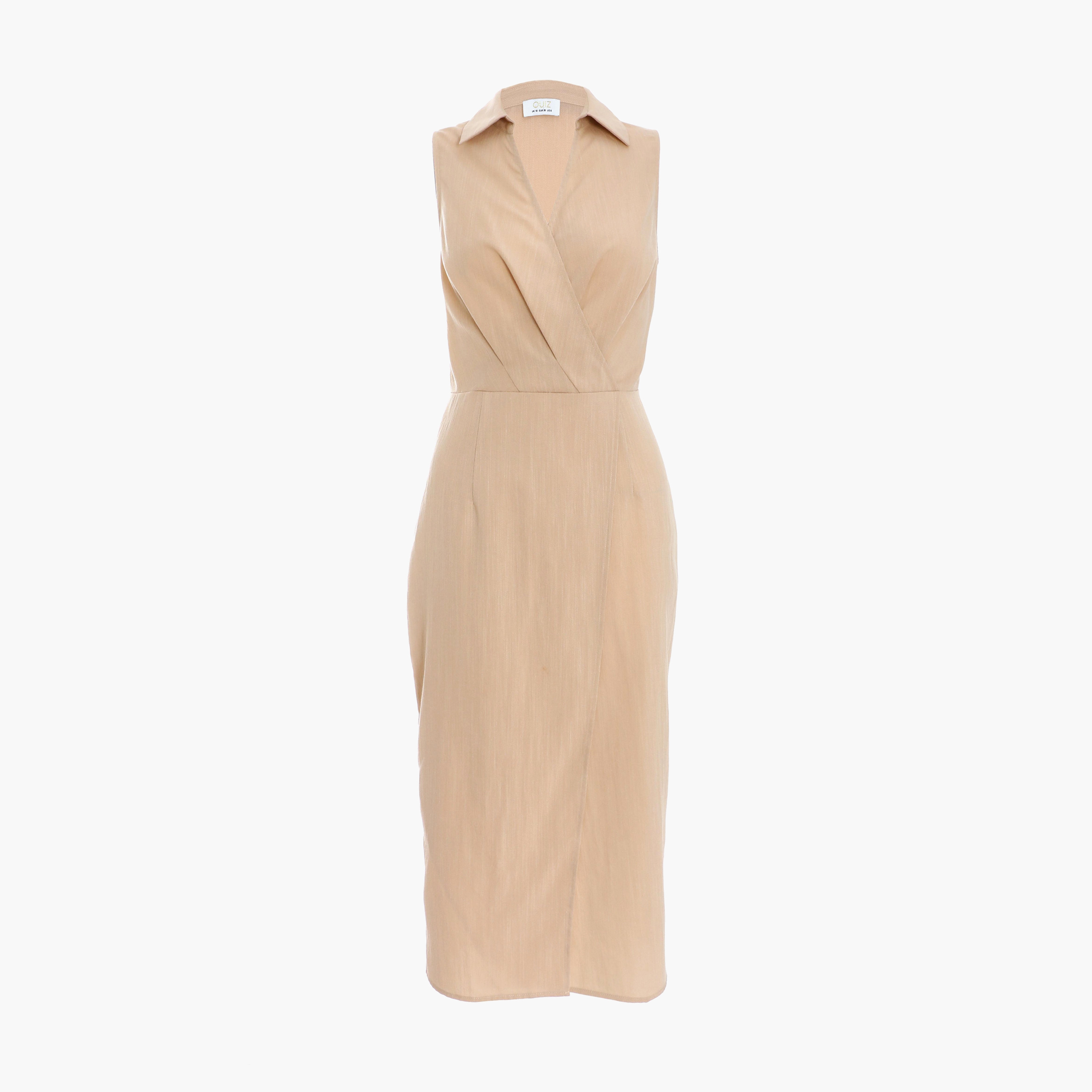 فستان نسائي ميدي بياقة ملفوفة من كويز-women-clothing-dresses-image-5
