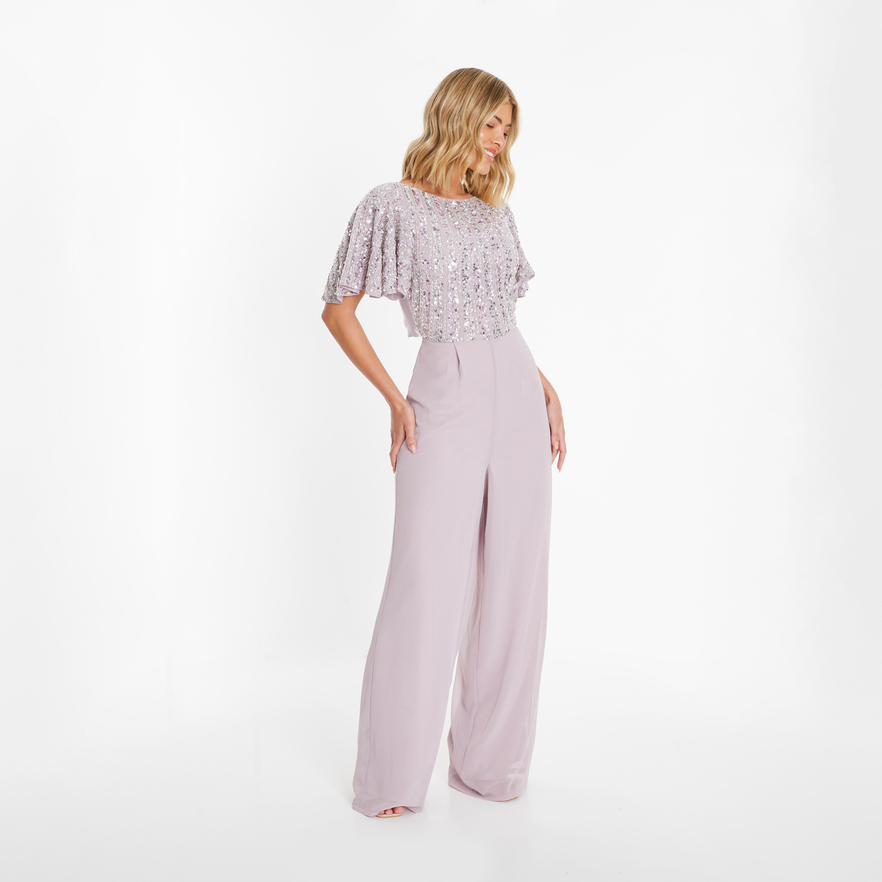 Quiz Lilac Embroidered Round Neck Palazzo Jumpsuit-women-clothing-jumpsuits-image-3