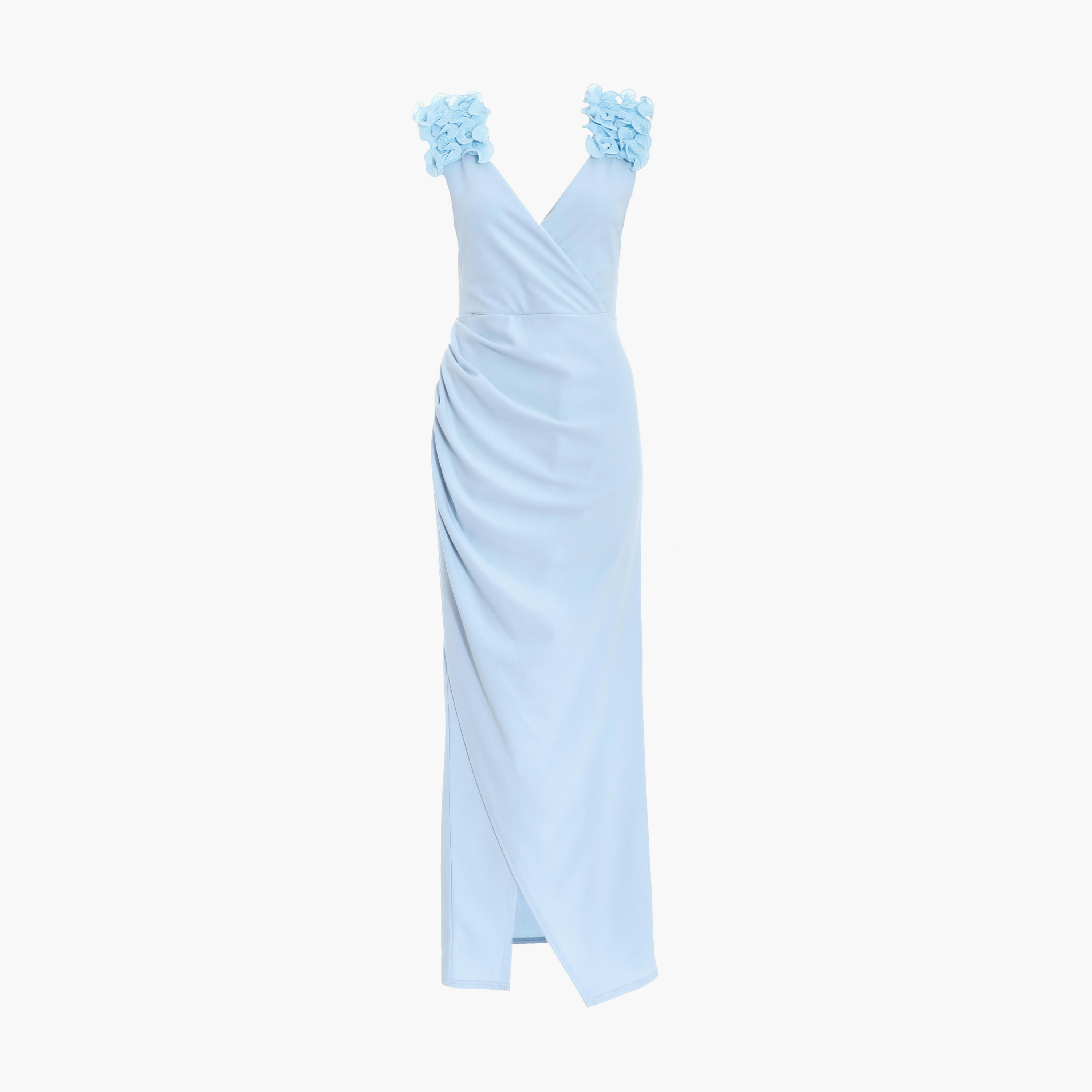 Quiz Light Blue Scuba Crepe Ruffle Trim Wrap Maxi Dress-women-clothing-dresses-image-6