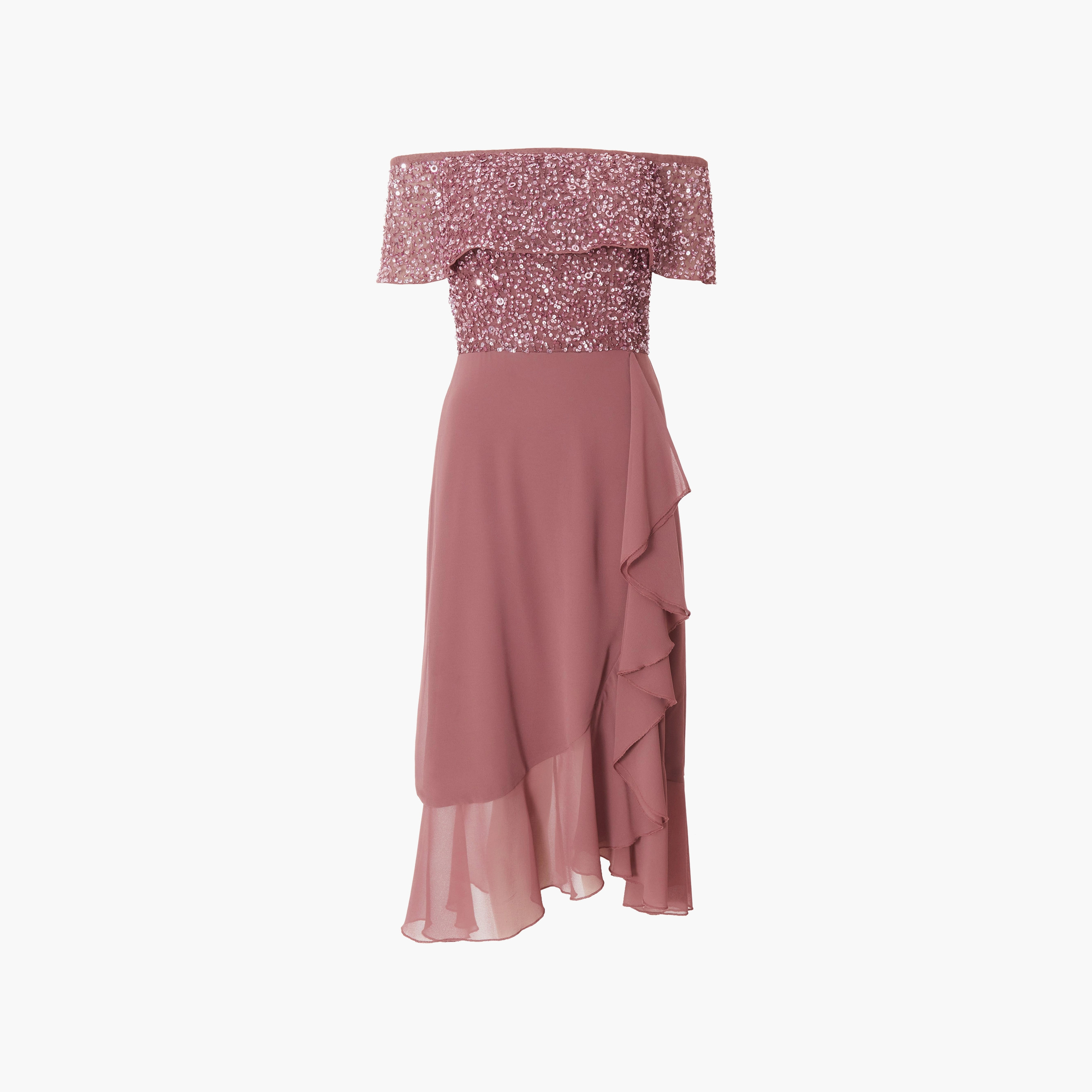 Quiz Pink Sequin/Chiffon Bardot Midi Dress-women-clothing-dresses-image-5
