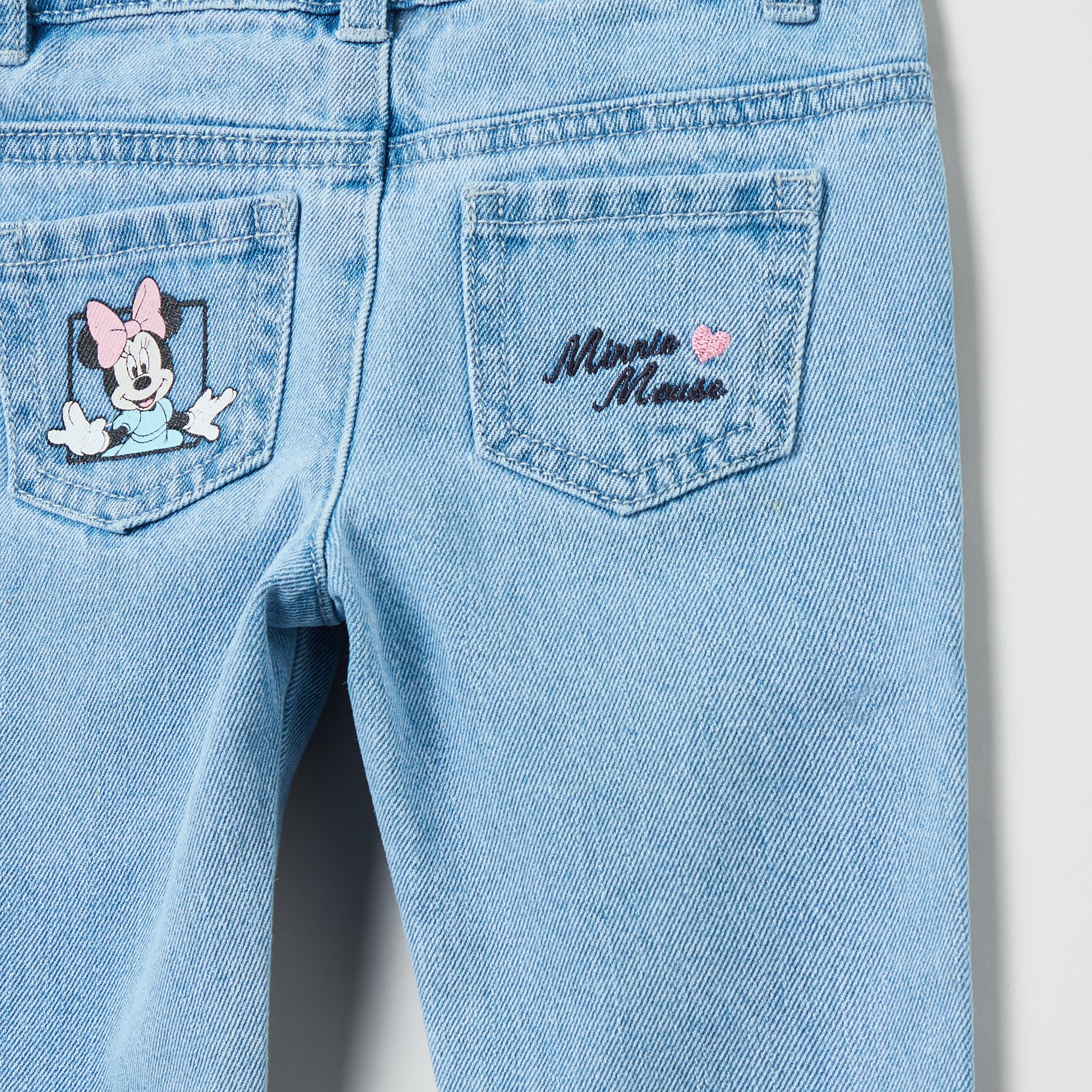 بنطلون جينز بطبعة ميني ماوس ب5 جيوب من أوه في إس-baby-girls-clothing-bottoms-jeans-image-3