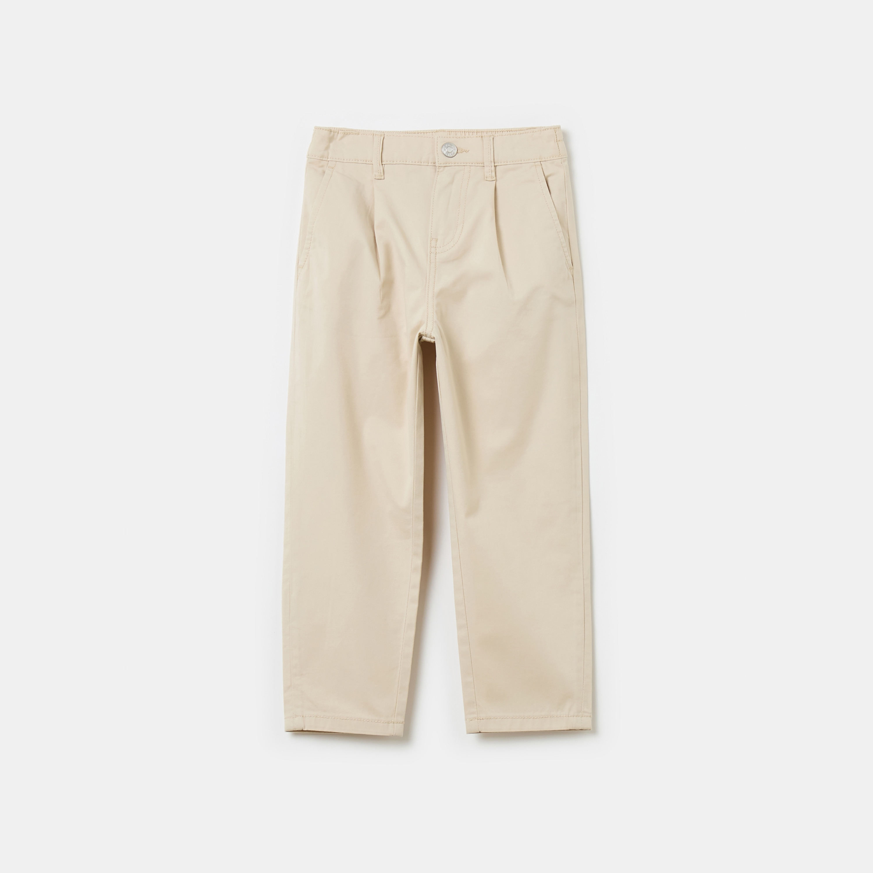 OVS Solid Single Pleated Pants-boys-clothing-bottoms-trousers-image-1