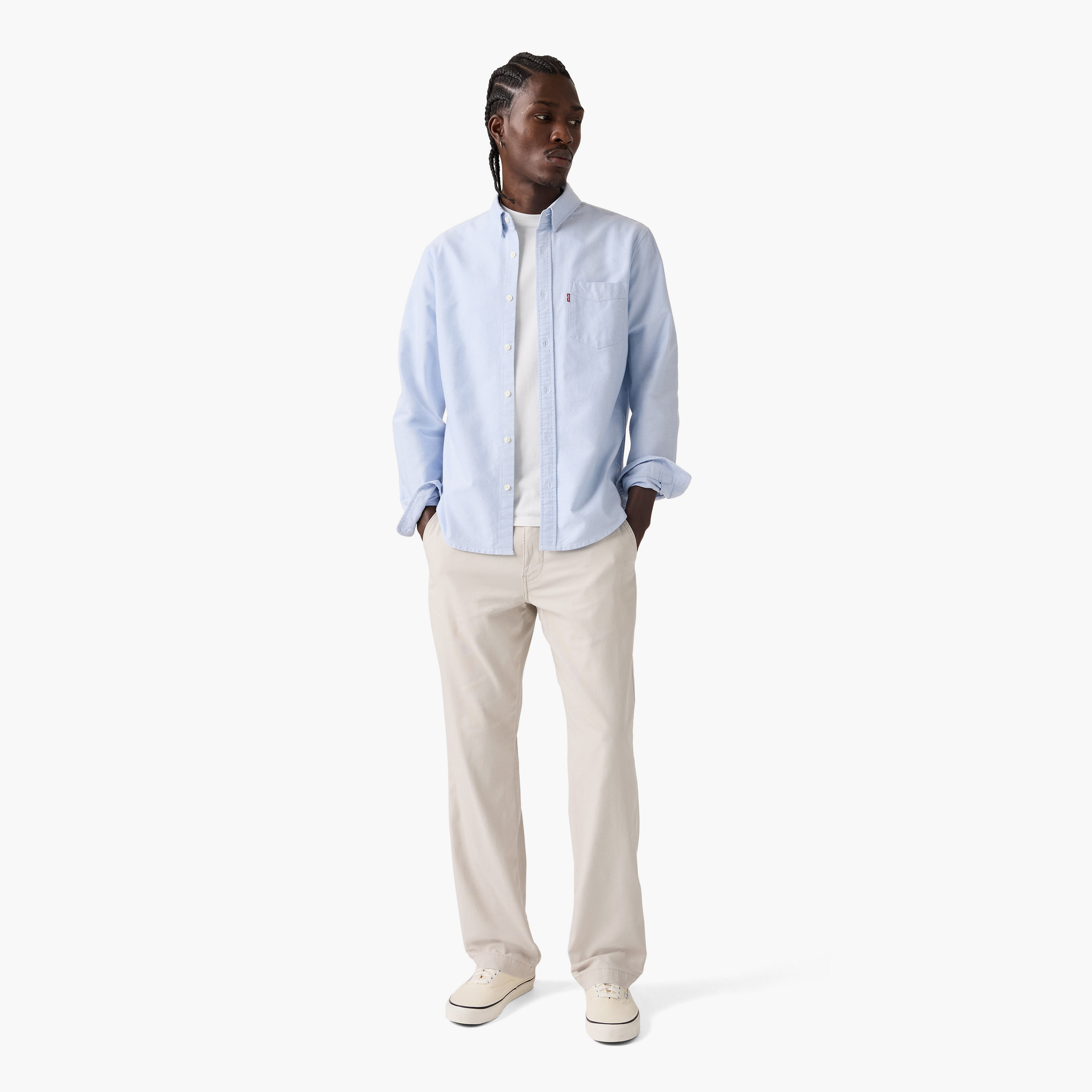 بنطال تشينو رجالي سادة بخصر متوسط وأزرار وسحاب من ليفايس-men-clothing-bottoms-trousersandchinos-chinos-image-5