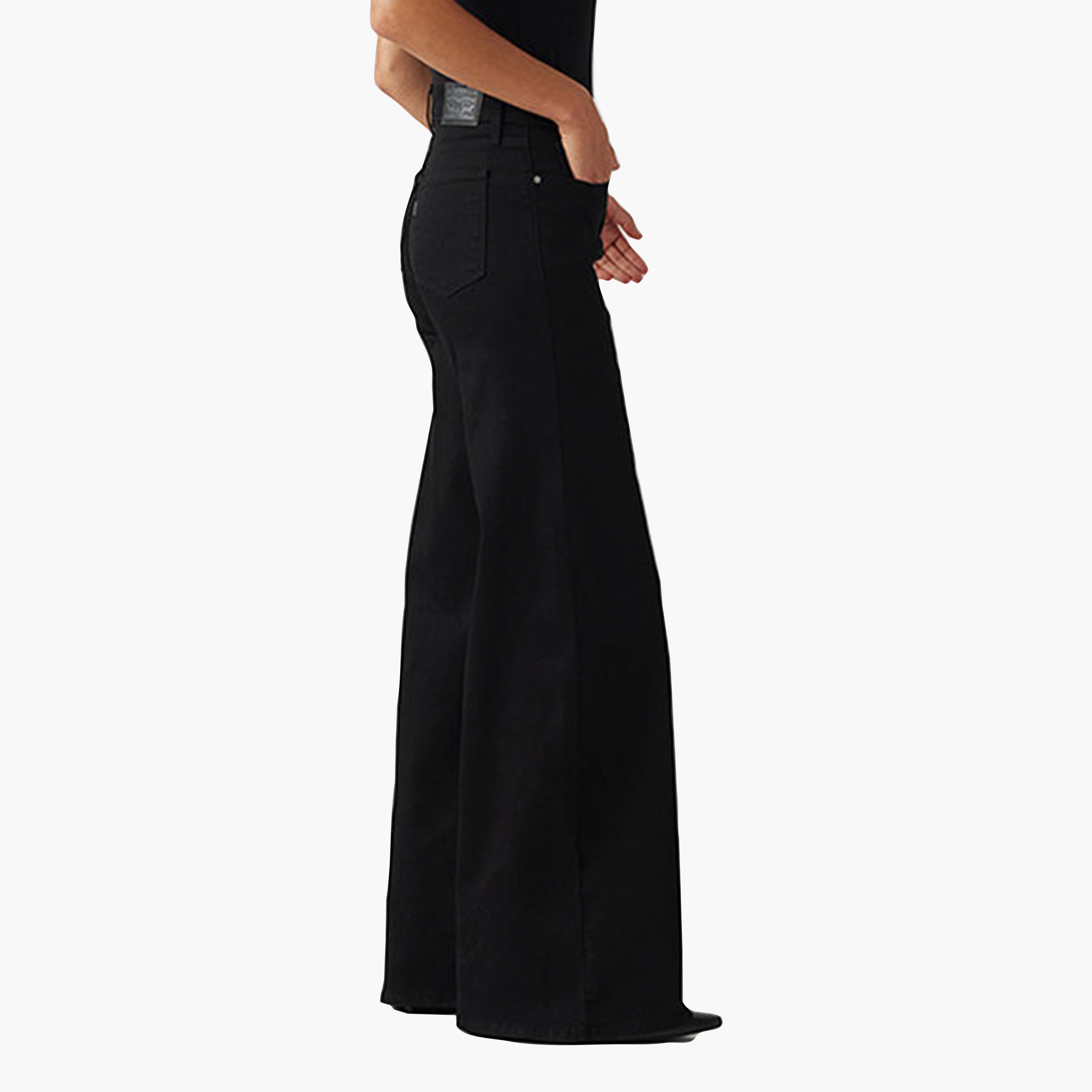 Levi's 318 Wide Leg Fit Black 5-Pocket Women's Jeans Inseam 30-women-clothing-bottoms-jeans-image-3