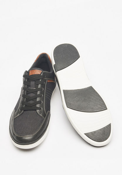 Lee Cooper Men's Textured Sneakers with Lace-Up Closure-Men%27s Sneakers-image-2