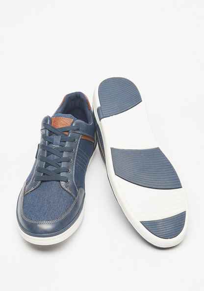 Lee Cooper Men's Textured Sneakers with Lace-Up Closure-Men%27s Sneakers-image-2