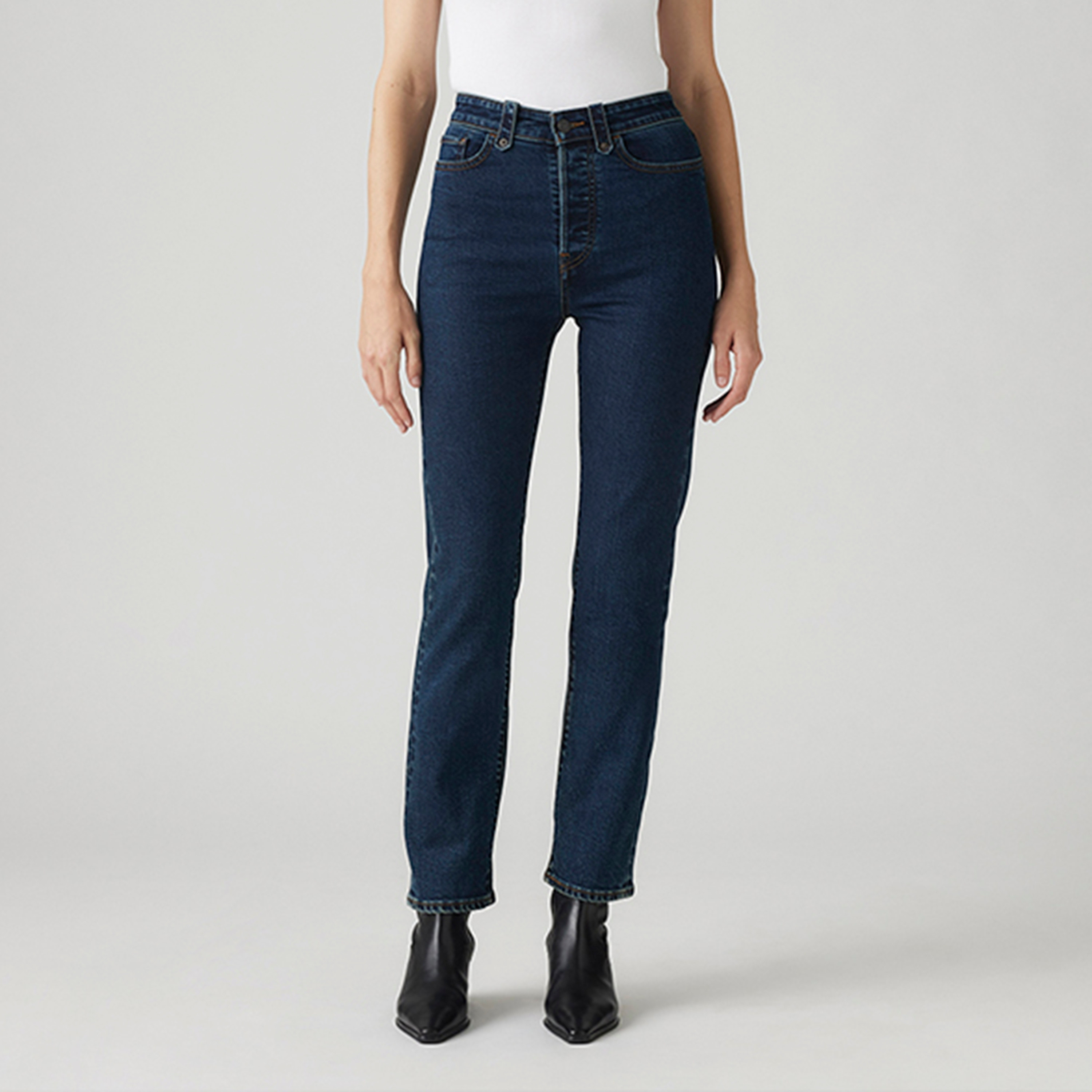 سروال جينز من ليفايس للنساء أزرق بخمسة جيوب، الطول الداخلي 28-women-clothing-bottoms-jeans-image-1