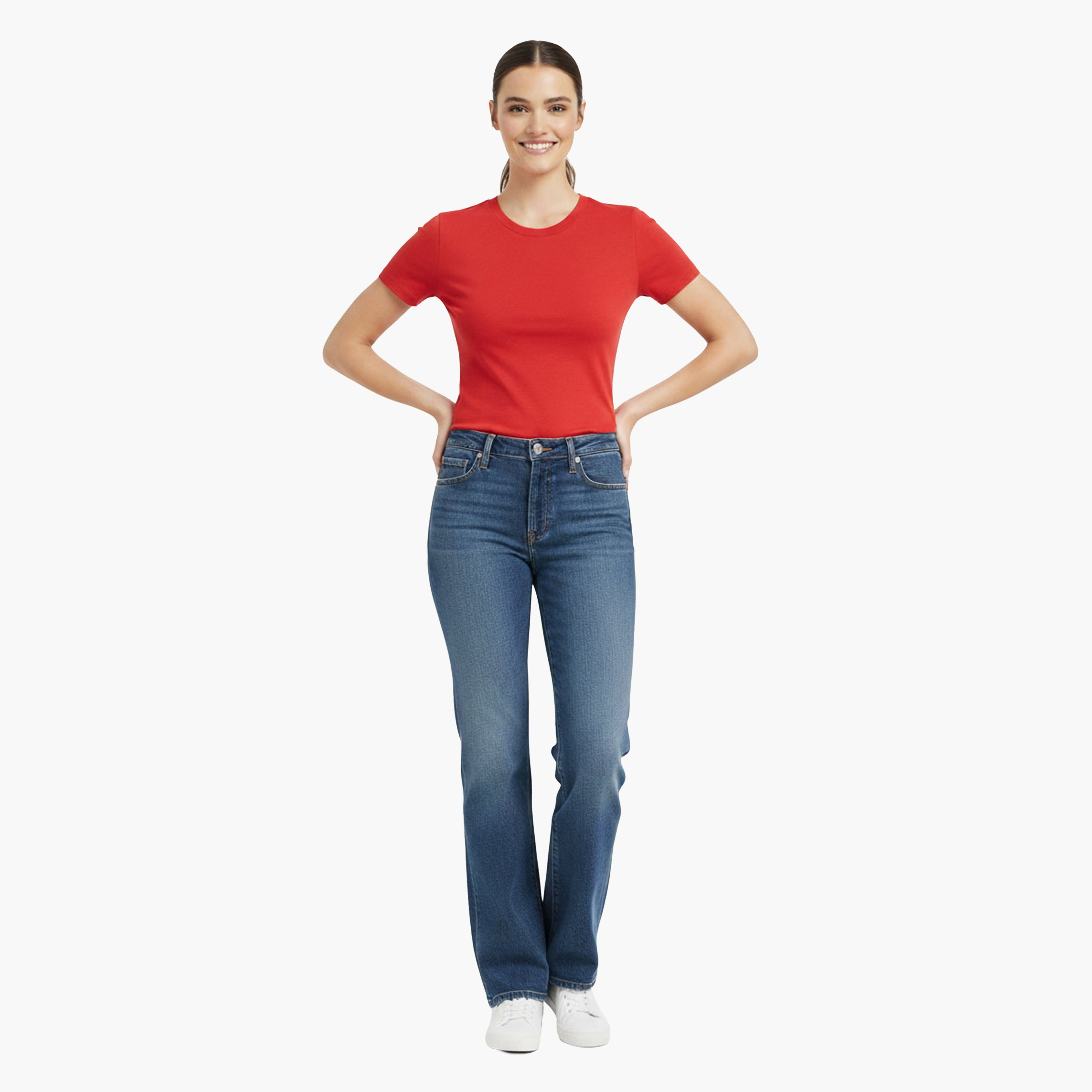 بنطلون جينز نسائي 501 بقصة عادية أزرق بخمسة جيوب مقاس 30 سم من ليفايس-women-clothing-bottoms-jeans-image-2