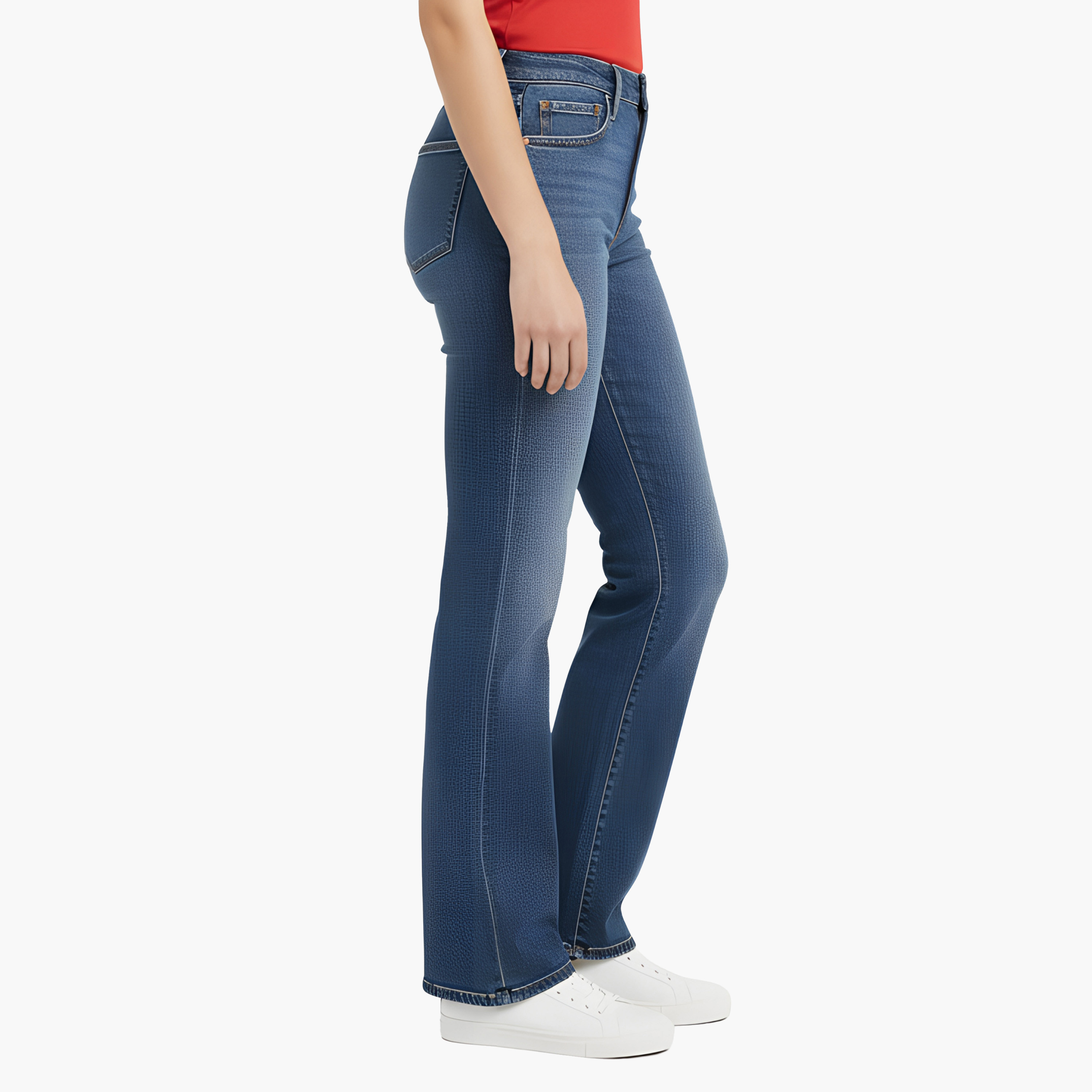 بنطلون جينز نسائي 501 بقصة عادية أزرق بخمسة جيوب مقاس 30 سم من ليفايس-women-clothing-bottoms-jeans-image-3