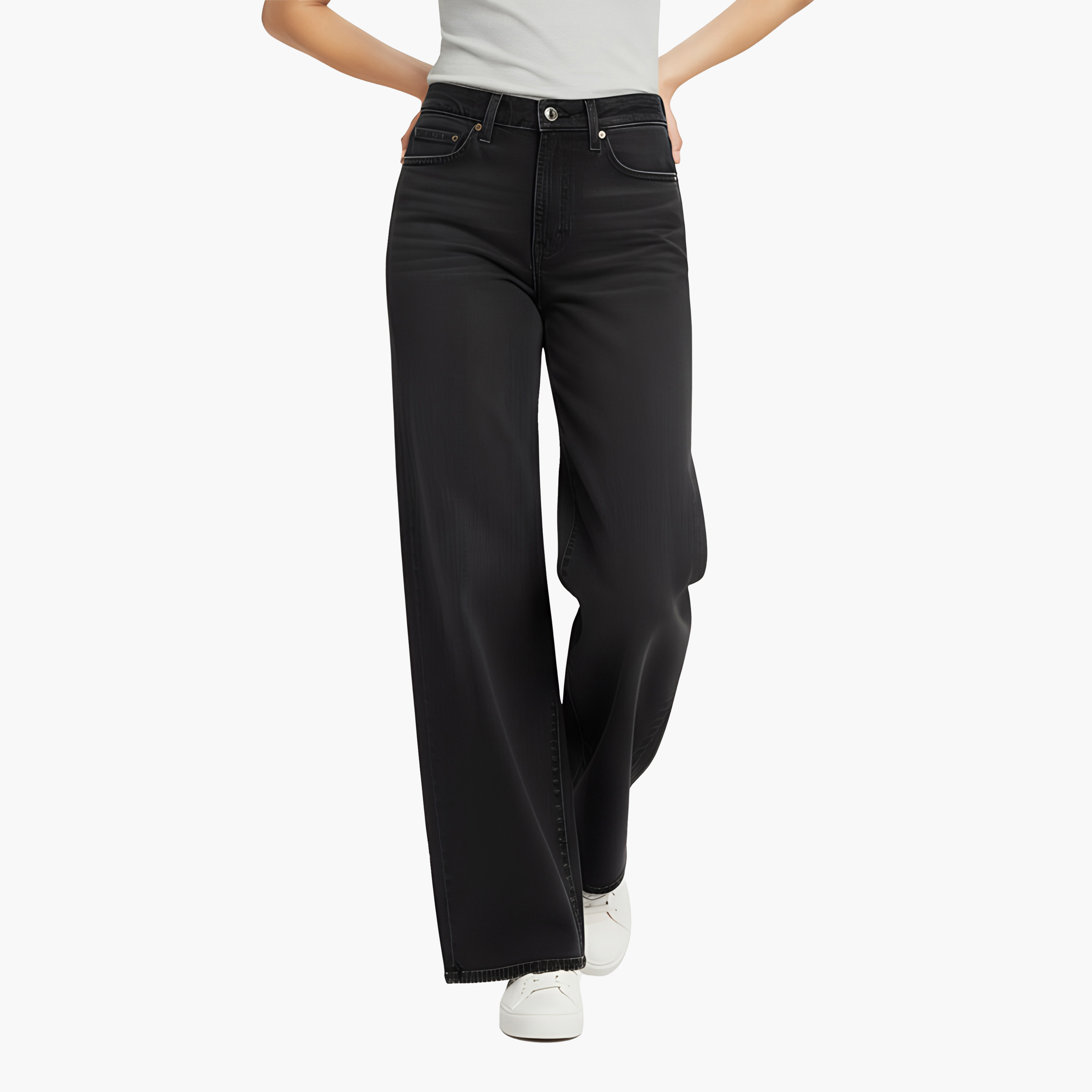Levi's 728 Wide Leg Fit Black 5-Pocket Women's Jeans Inseam 30-women-clothing-bottoms-jeans-image-1