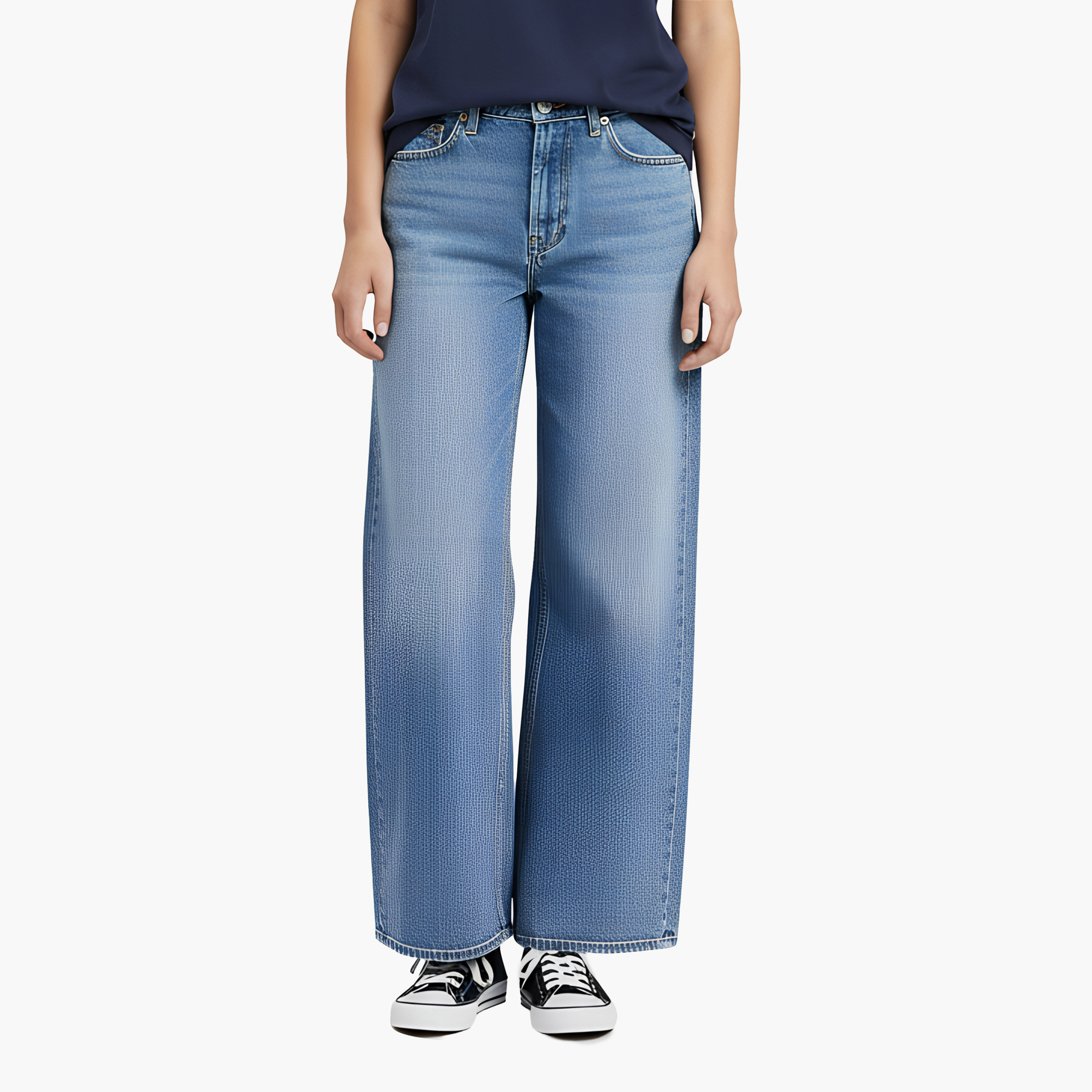 Levi's 728 Wide Leg Fit Blue 5-Pocket Women's Jeans Inseam 30-women-clothing-bottoms-jeans-image-1