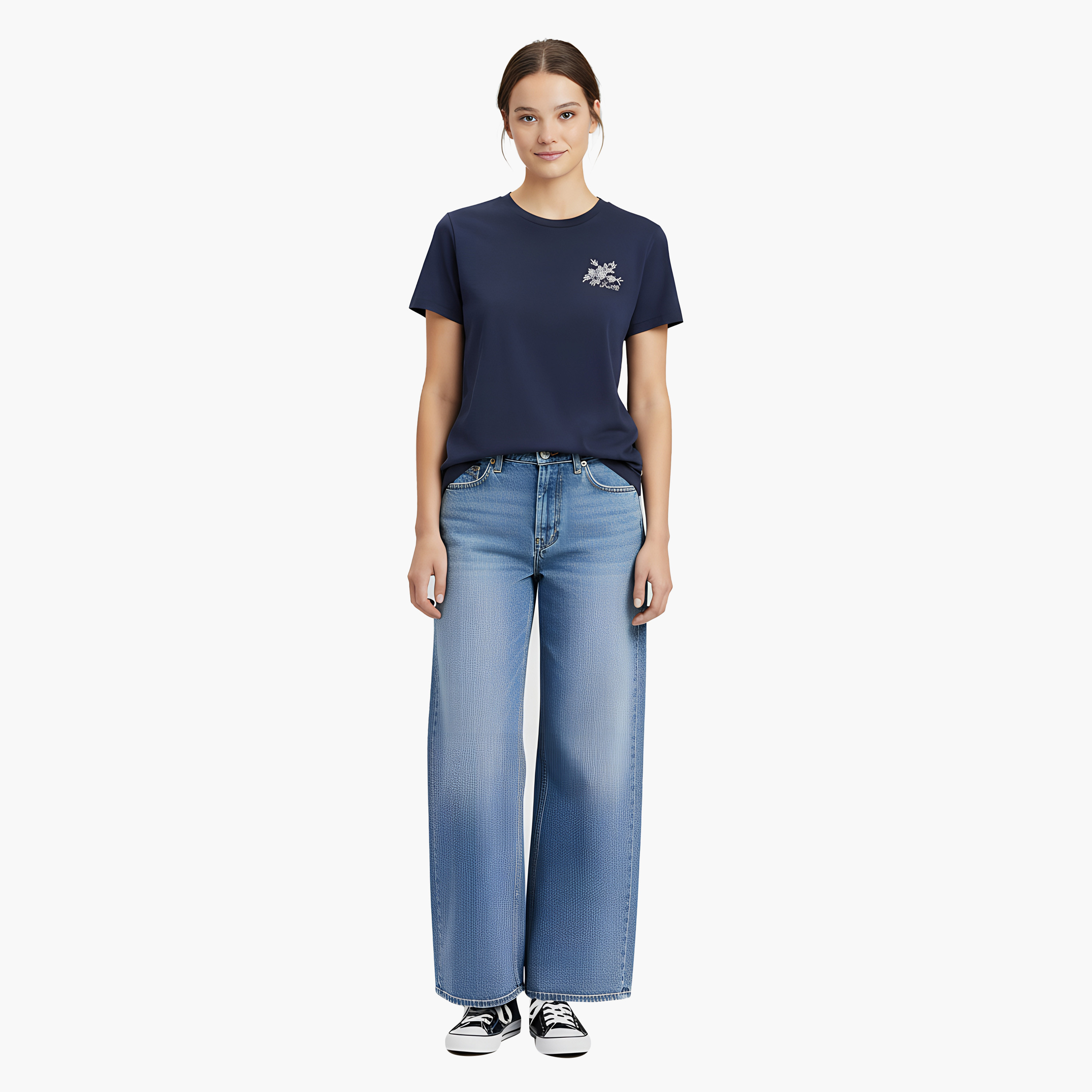جينز حريمي 728 بقصة واسعة الساق، أزرق بـ 5 جيوب، مقاس 30 من ليفايس-women-clothing-bottoms-jeans-image-2