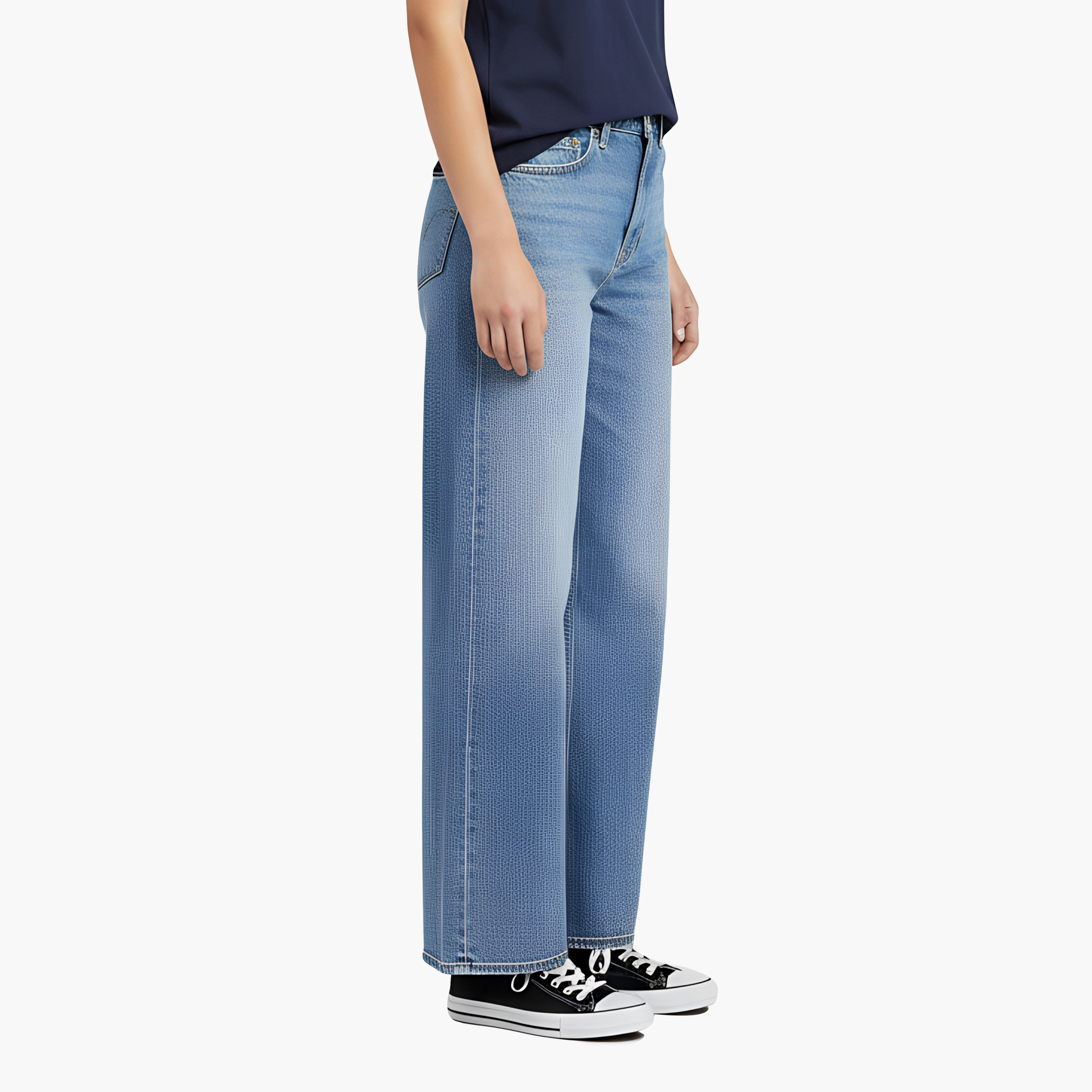 جينز حريمي 728 بقصة واسعة الساق، أزرق بـ 5 جيوب، مقاس 30 من ليفايس-women-clothing-bottoms-jeans-image-3