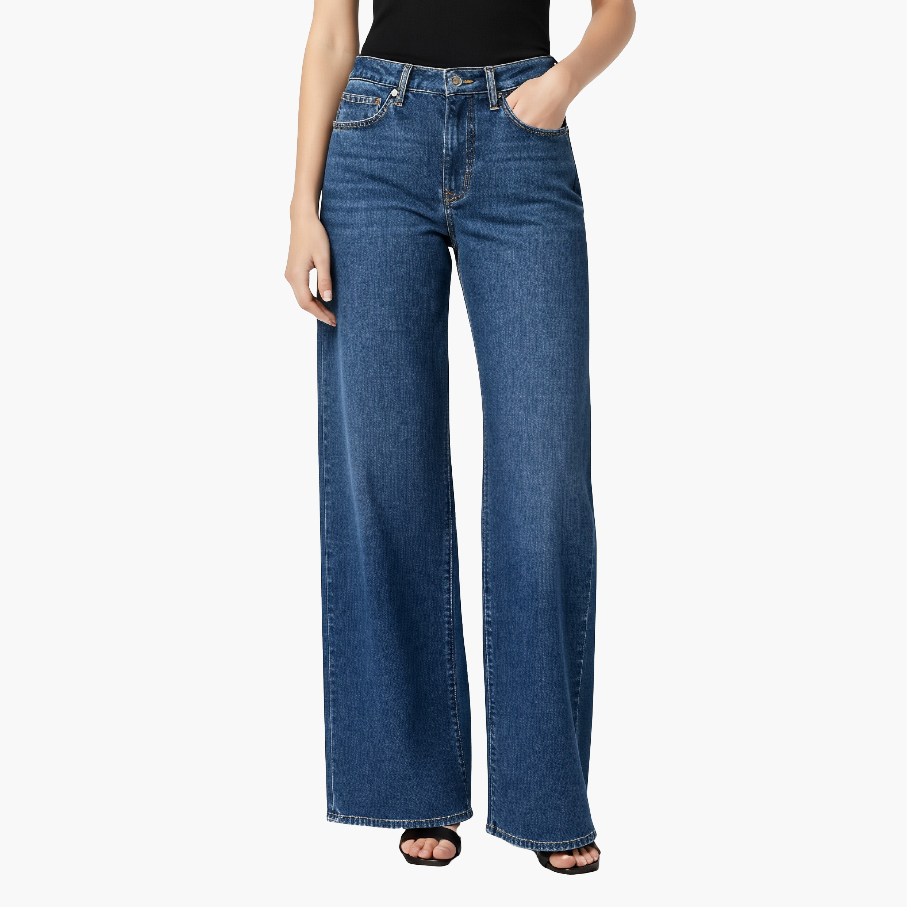 جينز حريمي 728 بقصة واسعة الساق، أزرق بـ 5 جيوب، مقاس 30 من ليفايس-women-clothing-bottoms-jeans-image-1