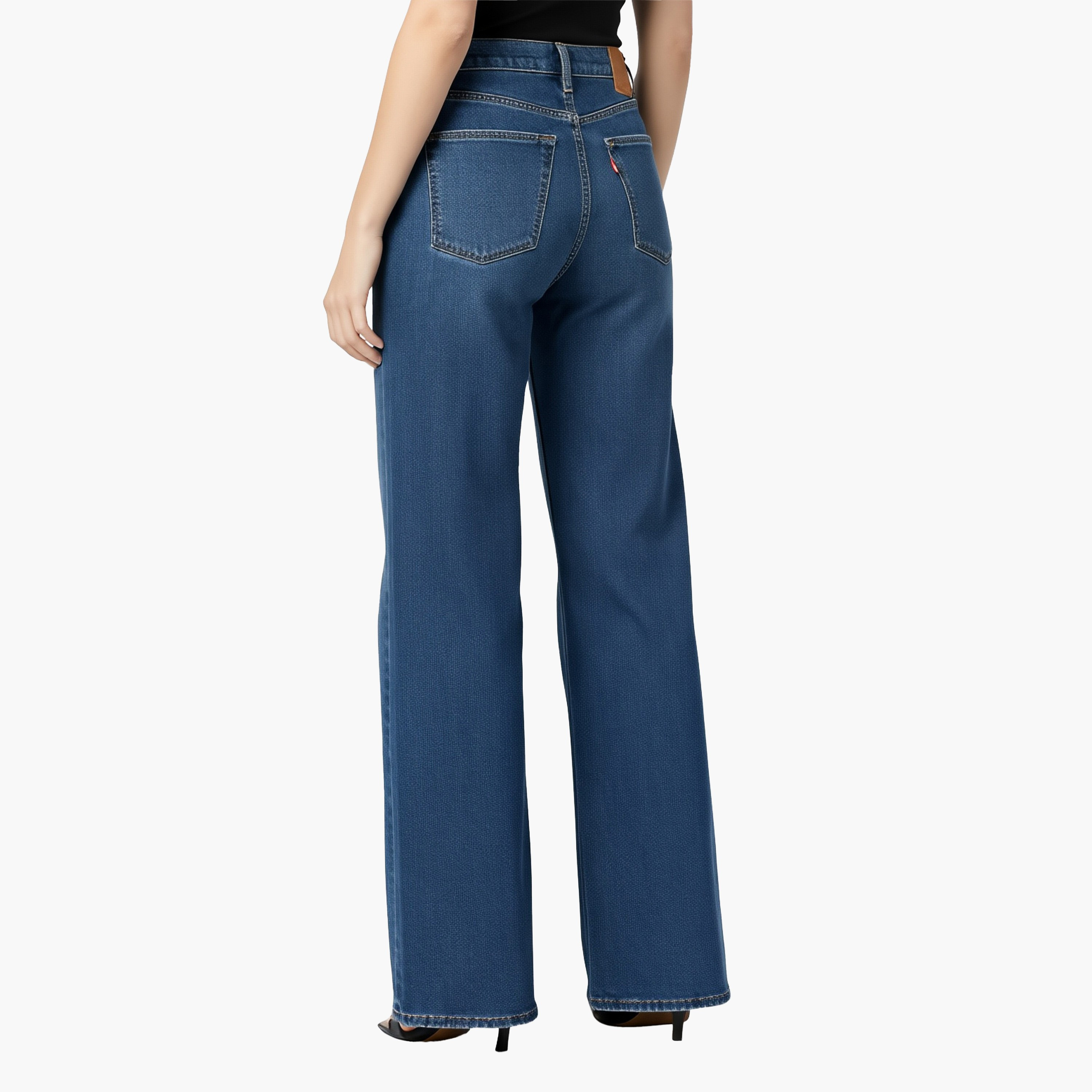 جينز حريمي 728 بقصة واسعة الساق، أزرق بـ 5 جيوب، مقاس 30 من ليفايس-women-clothing-bottoms-jeans-image-4