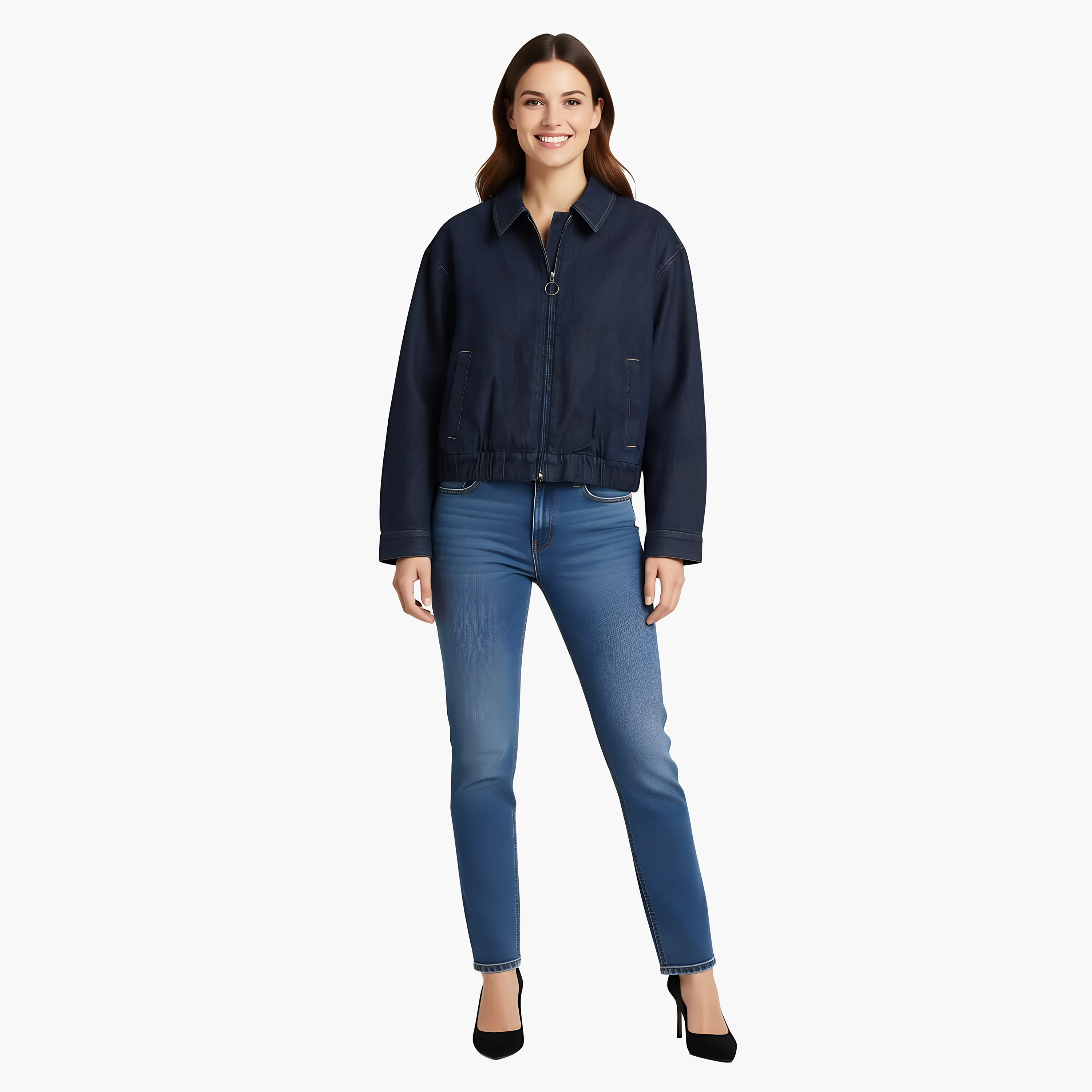 Levi's Plain Long Sleeves Collared Women's Denim Jacket-women-winterwear-coatsandjackets-jackets-image-2