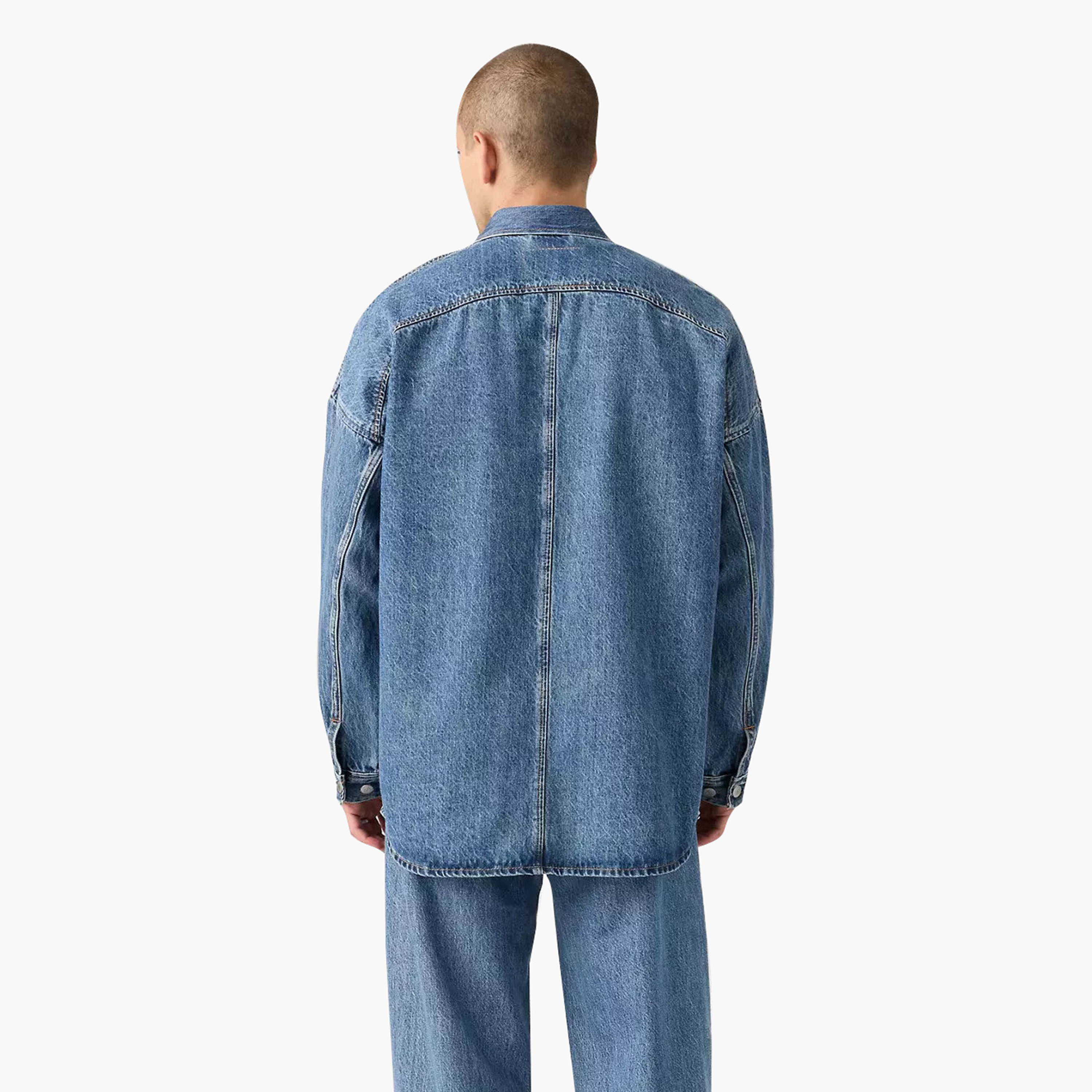 Levi's Washed Collared Long Sleeves Men's Denim Jacket-men-clothing-jacketsandblazers-jackets-image-4