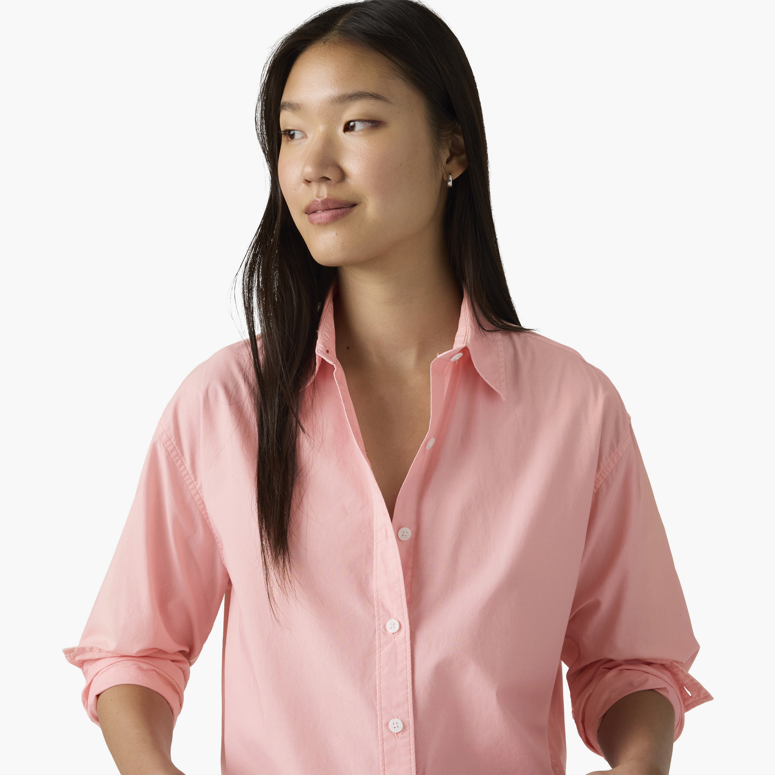 قميص نسائي سادة بياقة وأكمام طويلة من ليفايس-women-clothing-shirtsandblouses-shirts-image-3