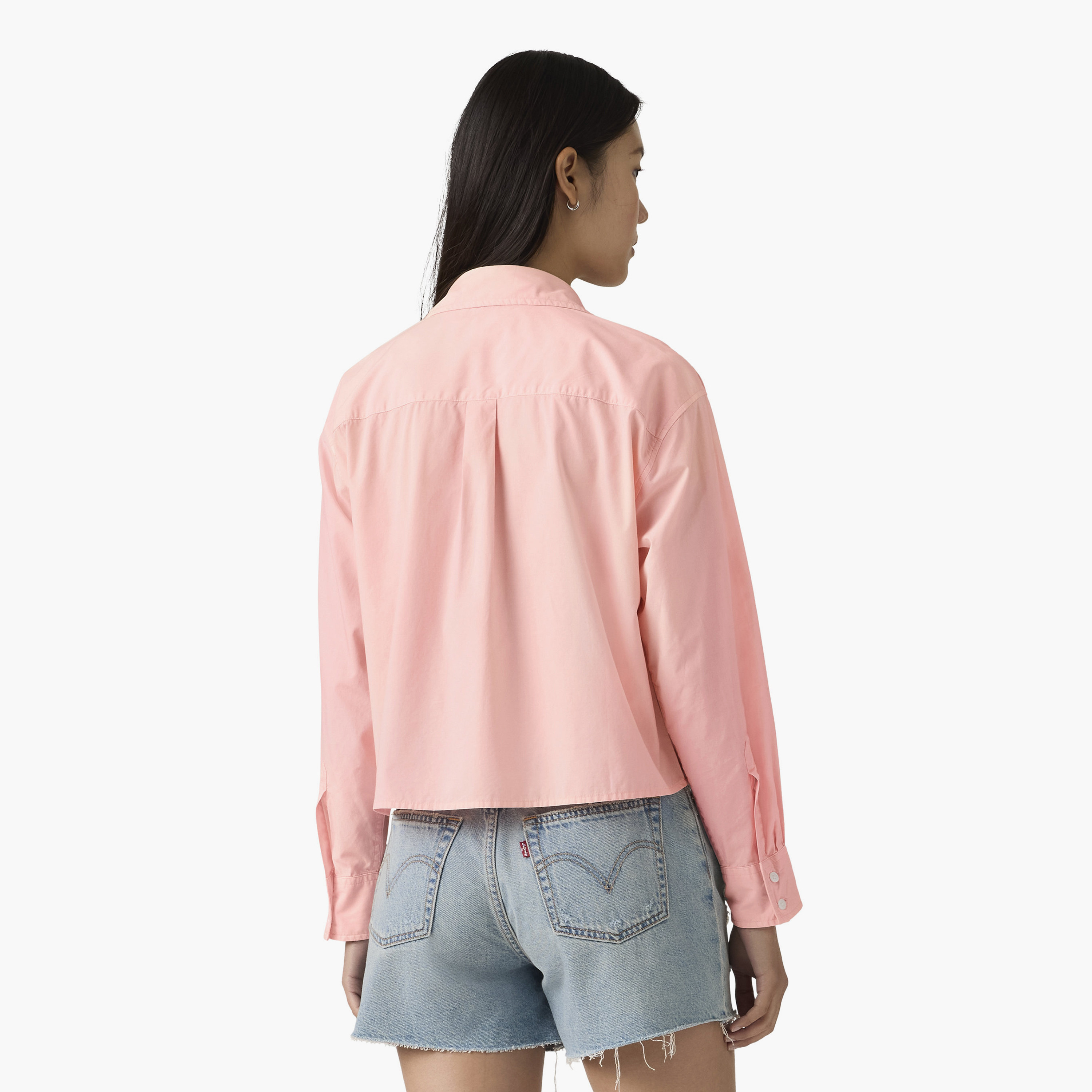 قميص نسائي سادة بياقة وأكمام طويلة من ليفايس-women-clothing-shirtsandblouses-shirts-image-4