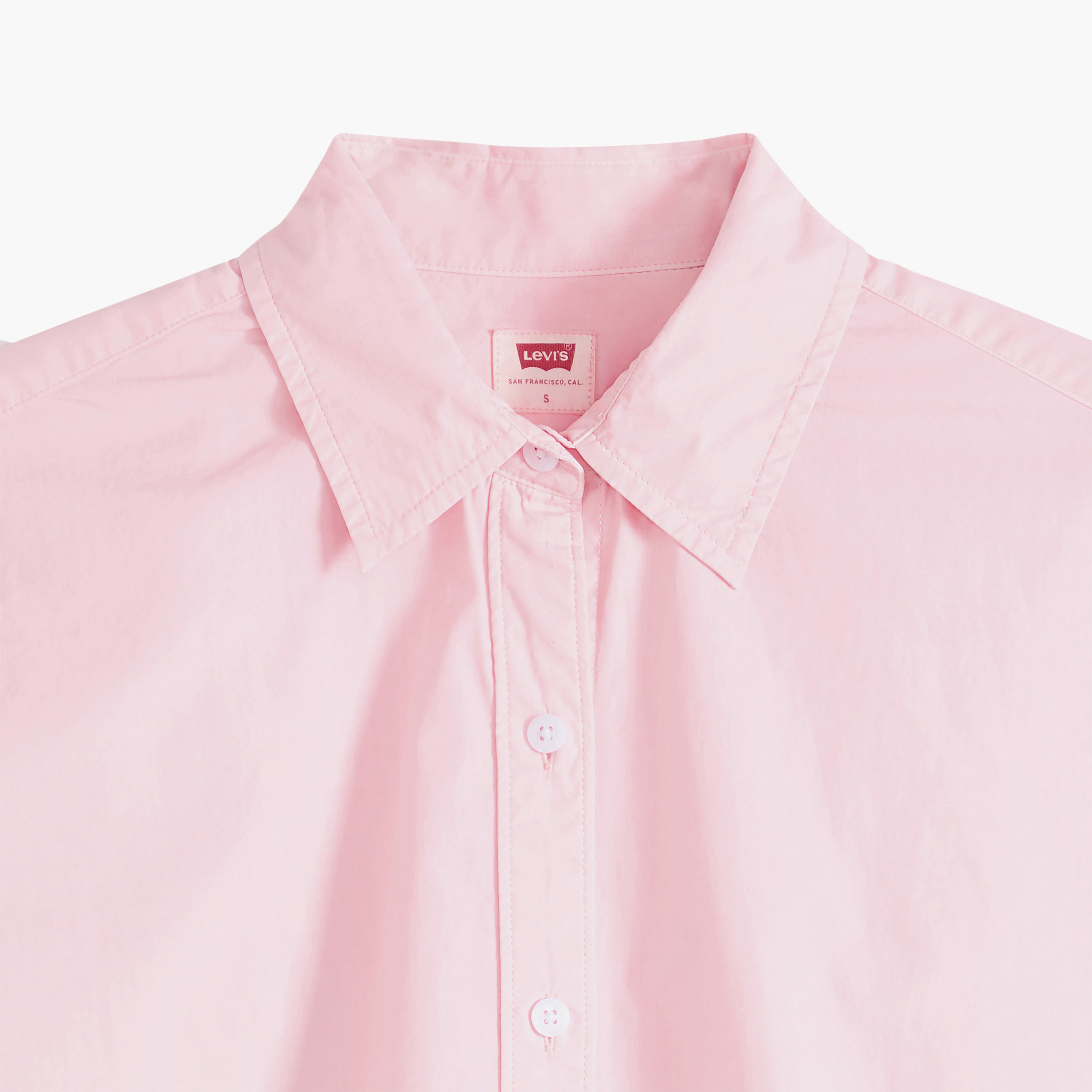 قميص نسائي سادة بياقة وأكمام طويلة من ليفايس-women-clothing-shirtsandblouses-shirts-image-6