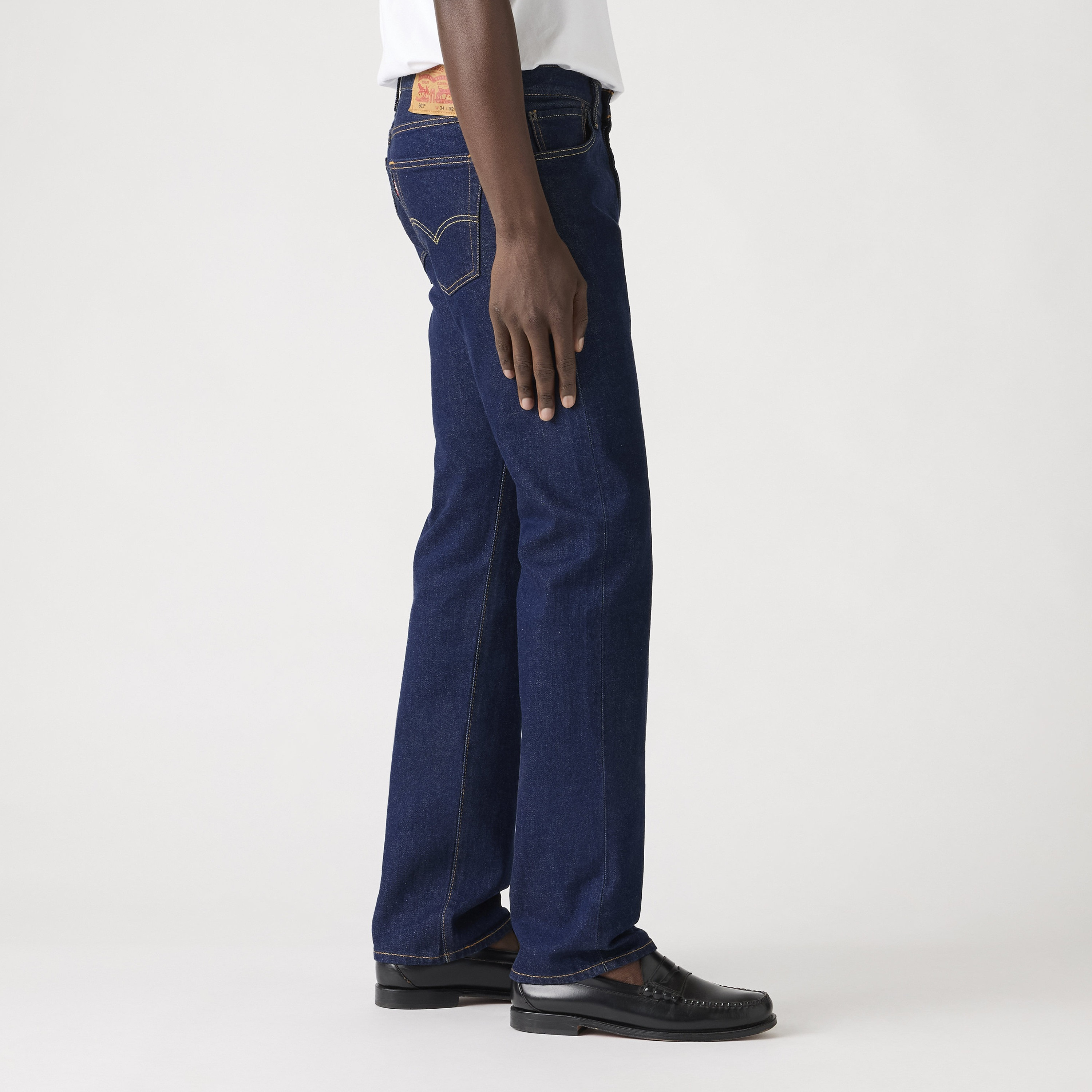 Levi's 501 Straight Fit Indigo 5 Pocket Jeans Inseam 32-men-clothing-bottoms-jeans-image-4
