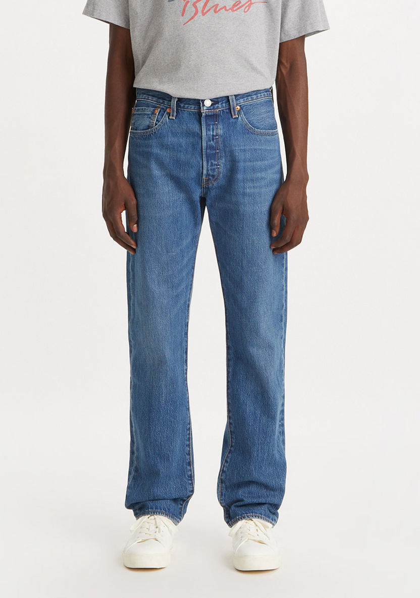 Buy Men'S Levis 501 Blue Straight Fit Mid-Rise Button Closure Jeans Online  | Centrepoint Uae