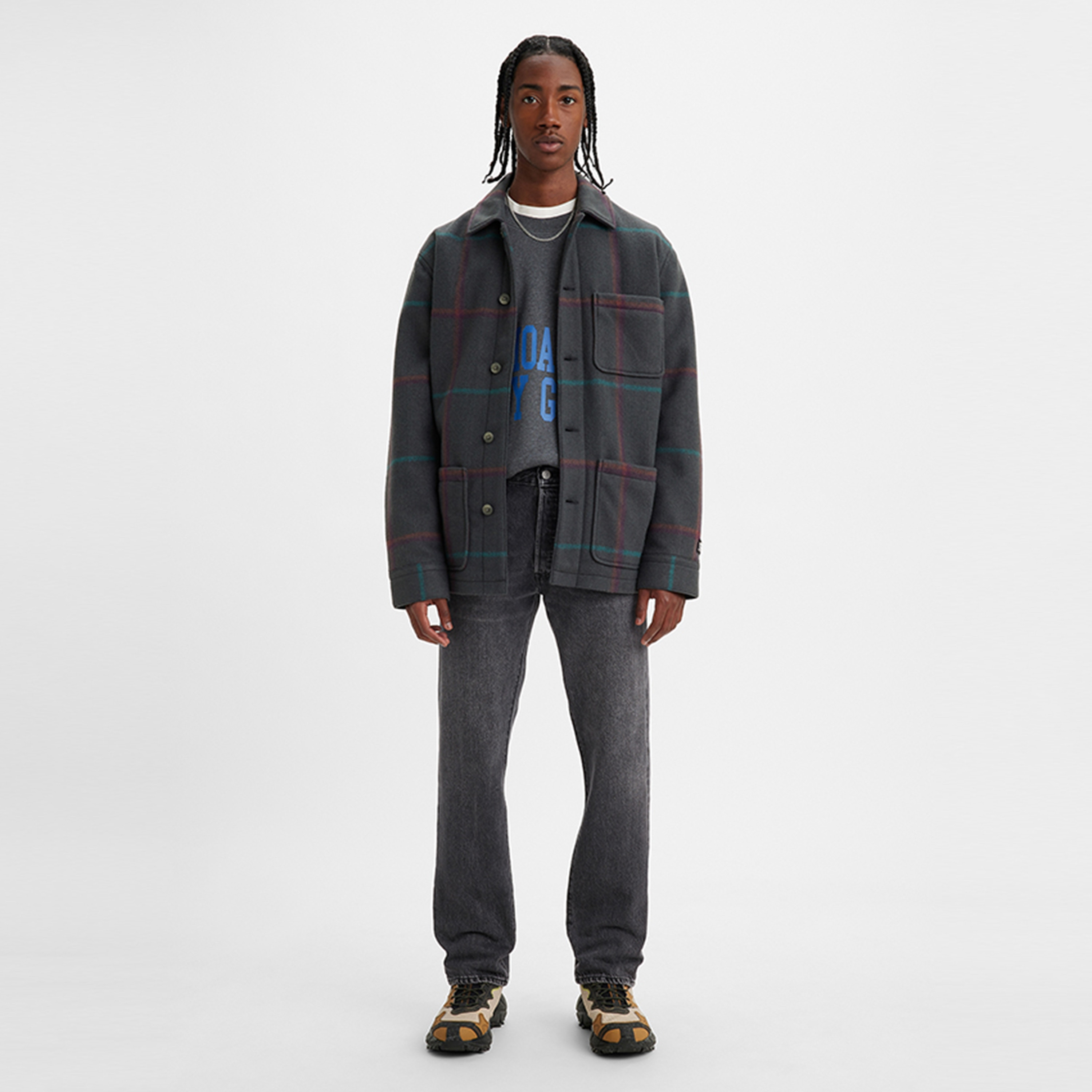 بنطلون جينز رجالي رمادي بقصة مستقيمة وخمسة جيوب، مقاس 32 من ليفايس-men-clothing-bottoms-jeans-image-2