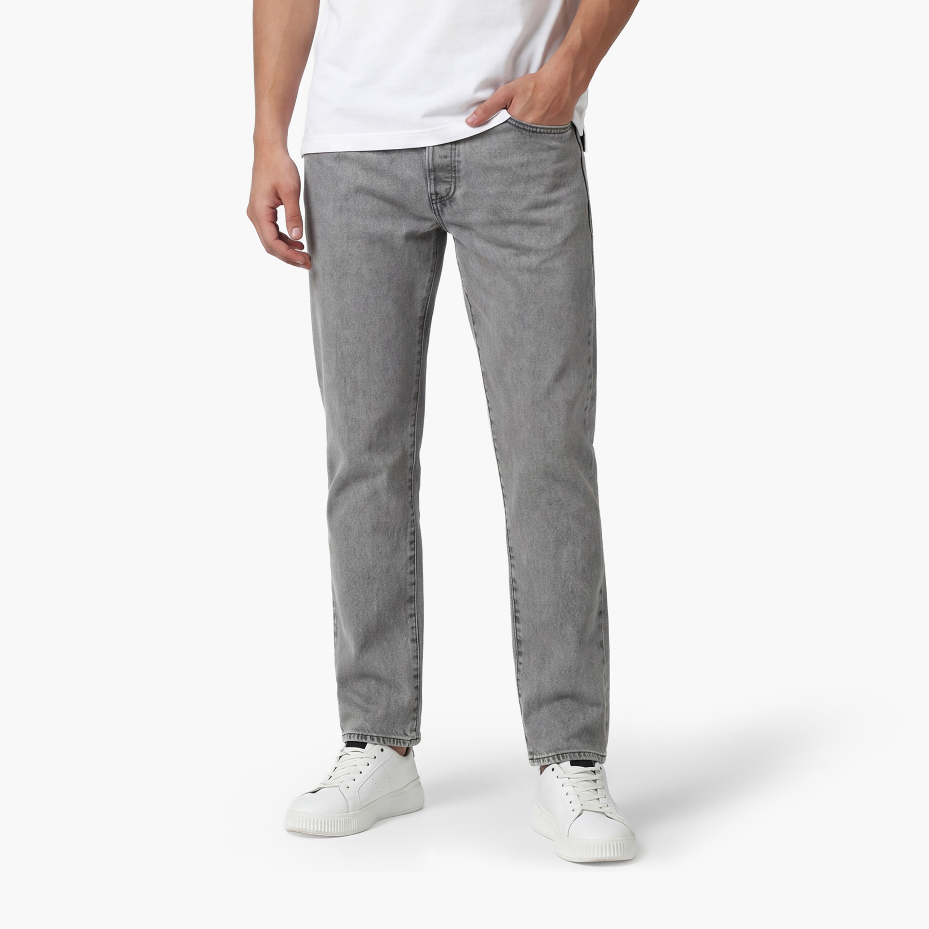 ليفايز- بنطال جينز للرجال خصر منخفض قصة مستقيمة- رمادي-men-clothing-bottoms-jeans-image-1