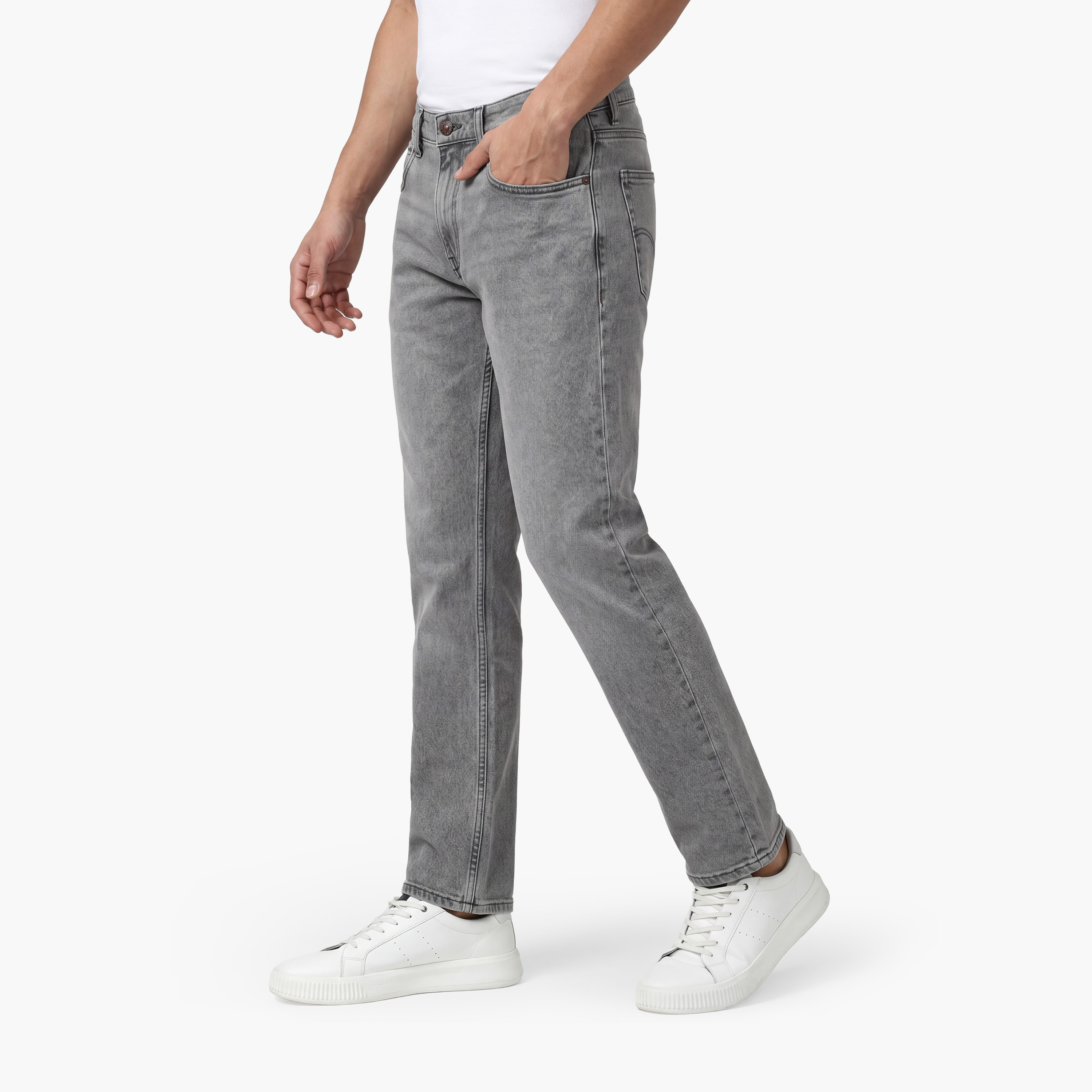 ليفايز- بنطال جينز للرجال خصر منخفض قصة مستقيمة- رمادي-men-clothing-bottoms-jeans-image-4