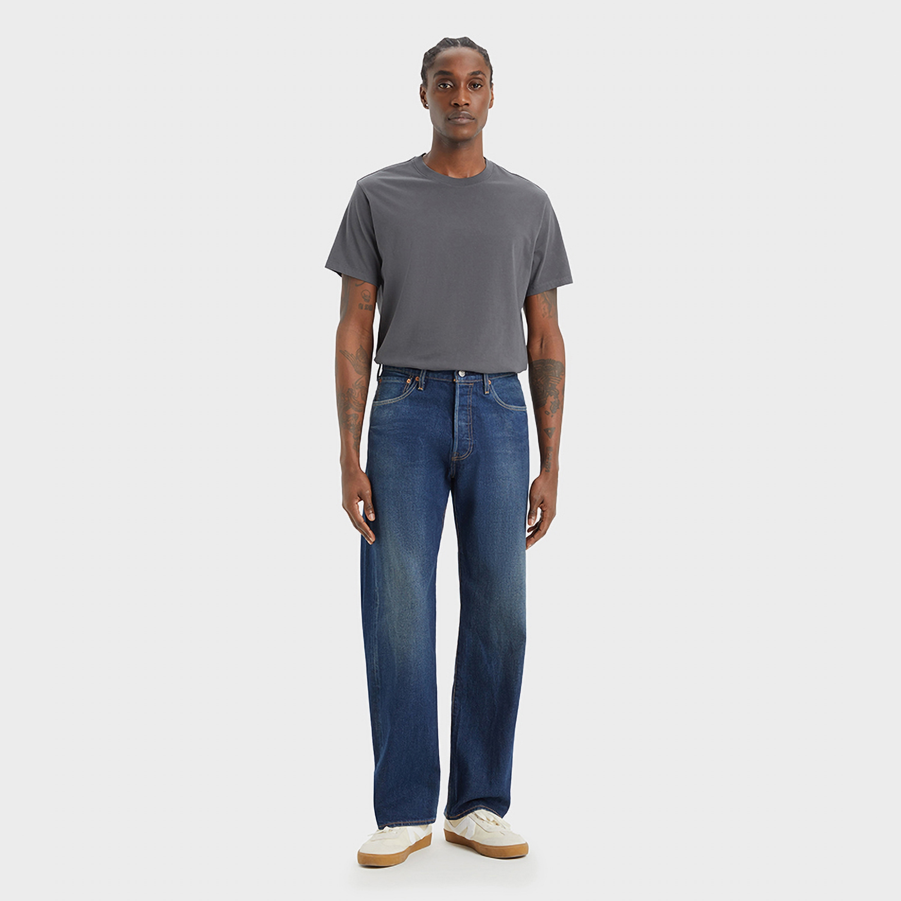 Levi's Straight Fit Blue 5-Pockets Men's Jeans Inseam 32-men-clothing-bottoms-jeans-image-2